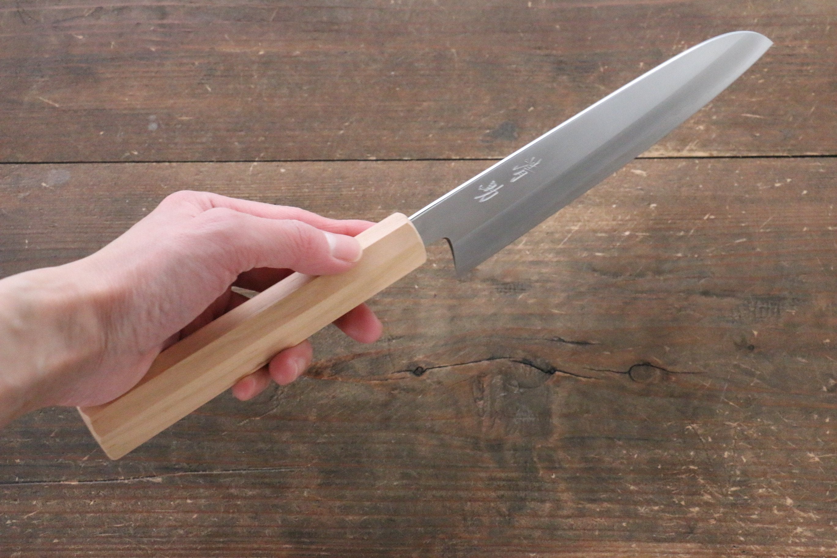 Premium Seisuke Silver Steel No.3 Santoku Knife 165mm with Cherry Wood Handle - Perfect for Slicing, Dicing & Chopping Vegetables, Meat & Fish in Professional & Home Kitchens