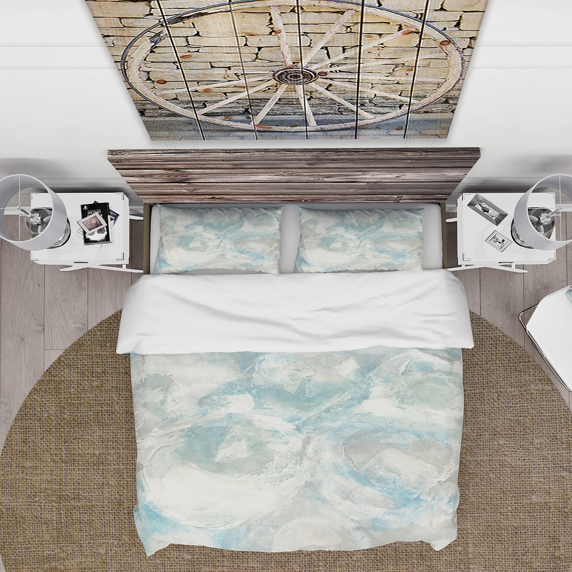 Nautical Blue Duvet Cover Set King - Coastal Cottage Bedding for All Seasons