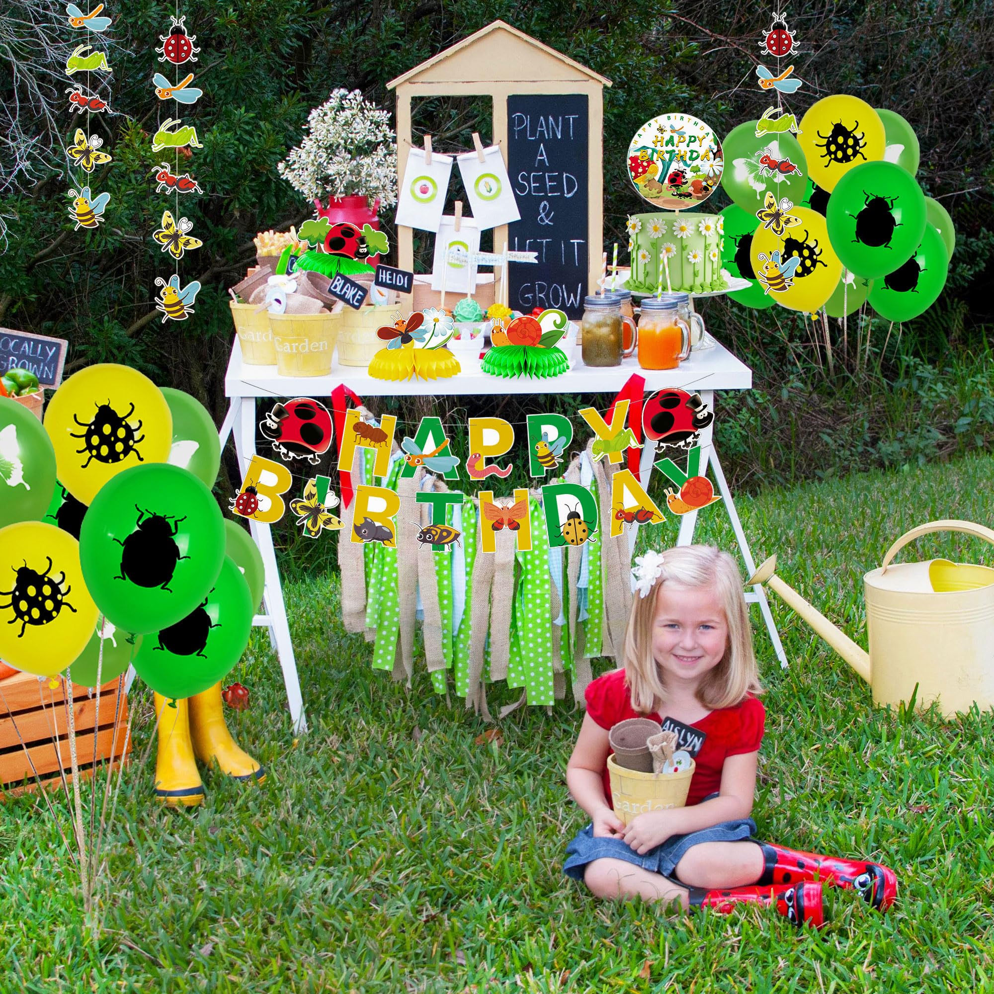 29 PCS Insect-Themed Birthday Party Decorations Set - Garden Bug Balloons, Party Supplies for Kids Outdoor Birthday Celebration - Perfect for Bug Lovers, Garden Parties & Outdoor Events