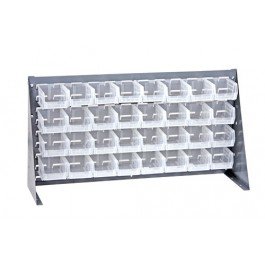36 x 19 Inch Heavy Duty Bench Rack with 32 Storage Bins - Perfect for Workshop, Garage, and Office Organization