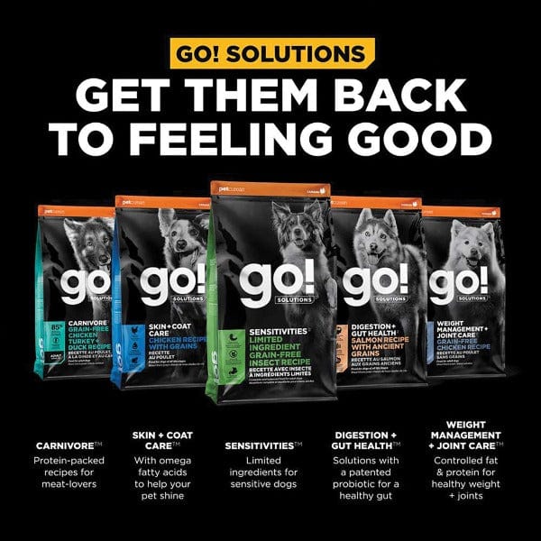 Go! Solutions Sensitivities Limited Ingredient Grain-Free Insect Protein Dry Dog Food - Hypoallergenic & Digestive Support for Dogs with Food Allergies - Perfect for Sensitive Stomachs & Skin Issues