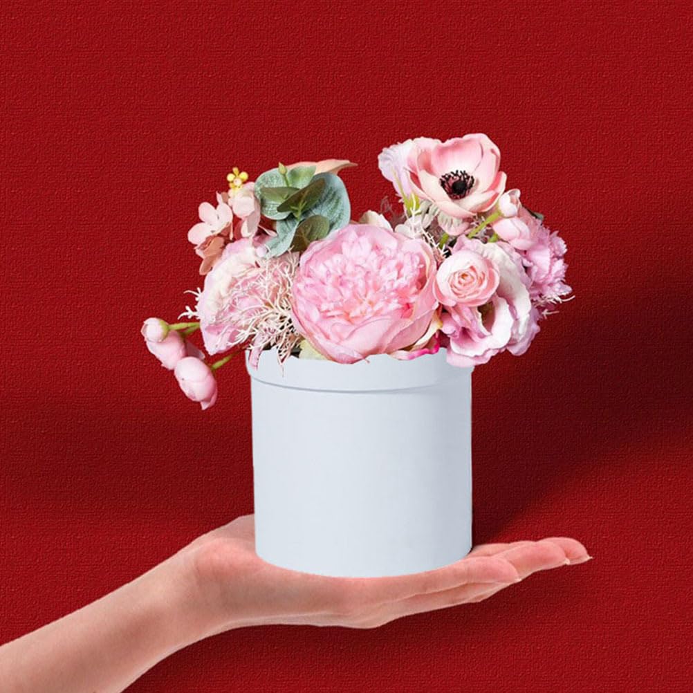COHEALI 2-Piece Rose Floral Gift Box Set - White Cardboard Bouquet Holder, Wedding Favor Bags, Dollhouse Decor & Office Organizer | Perfect for Bridal Showers, Home Decor, and Floral Arrangements