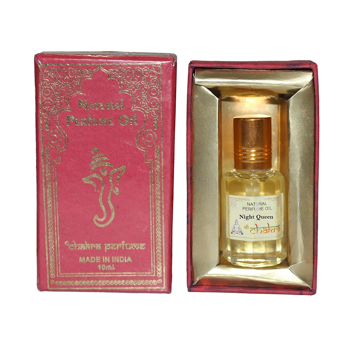 Chakra Natural Attar Perfume Oil - Alcohol-Free Indian Ittar Fragrance 10ml (Night Queen) for Meditation, Yoga & Spiritual Practices