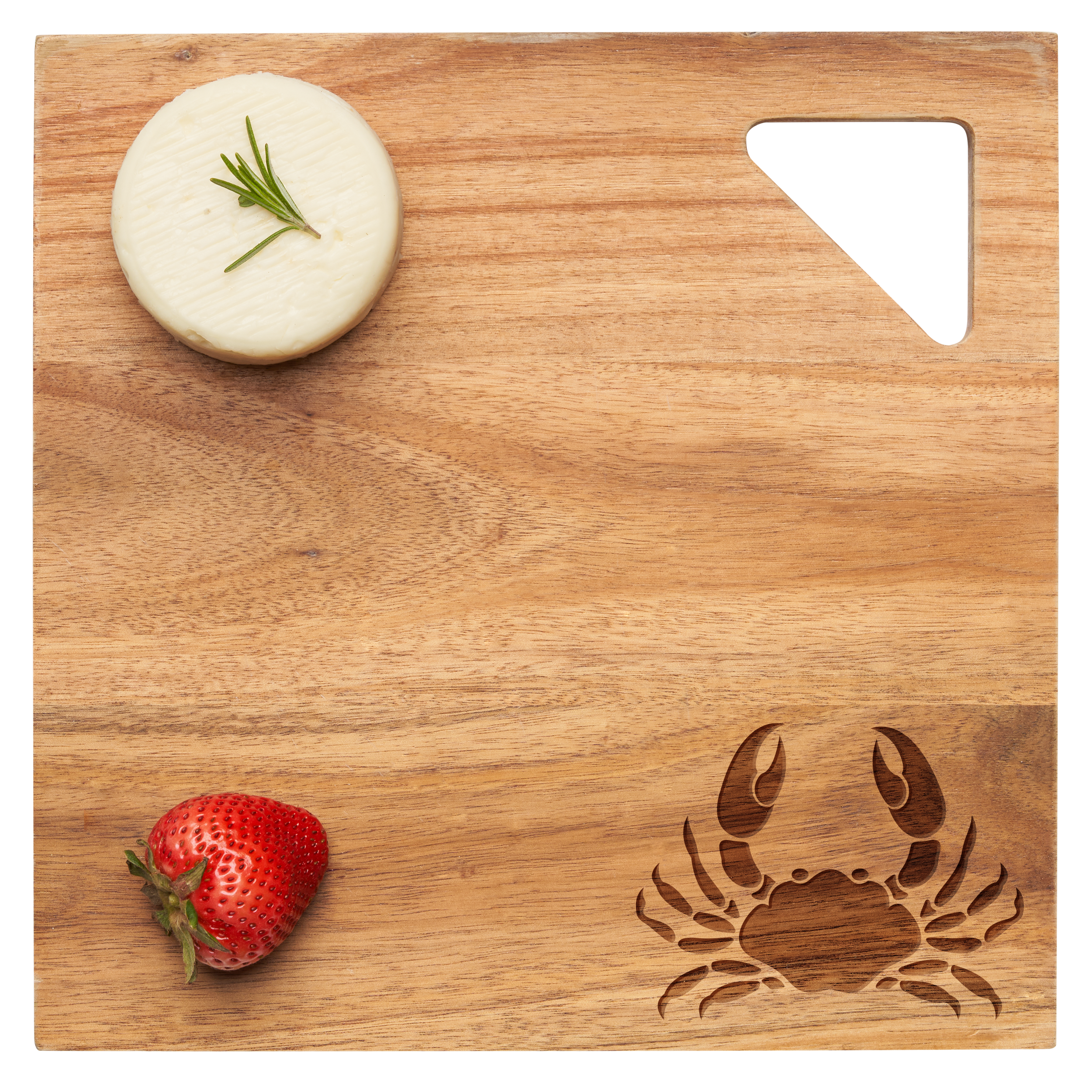 Acacia Modern Geo Square Wooden Crab Wall Art - 12 x 12 Inches - Handcrafted Home Decor for Living Room, Bedroom & Office