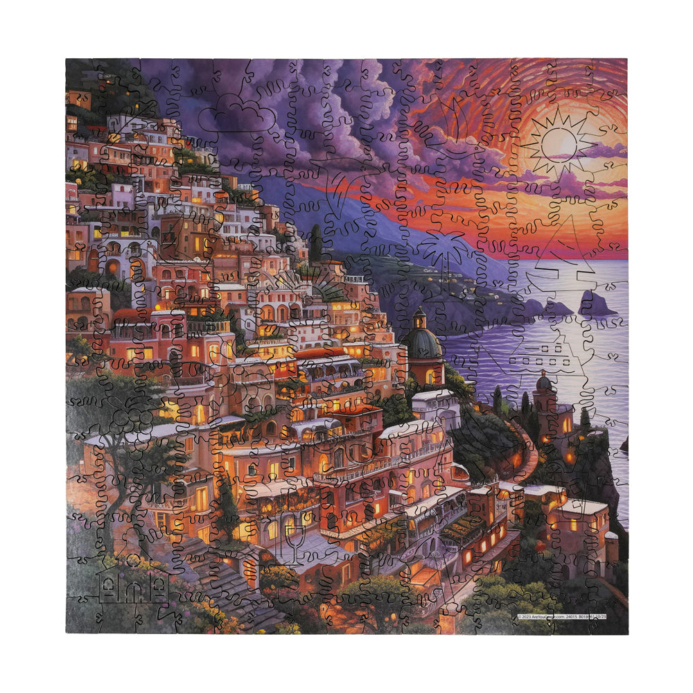 AreYouGame Ocean View Sunset Wooden Jigsaw Puzzle - 237 Piece Challenging Adult Puzzle for Relaxation & Home Decor