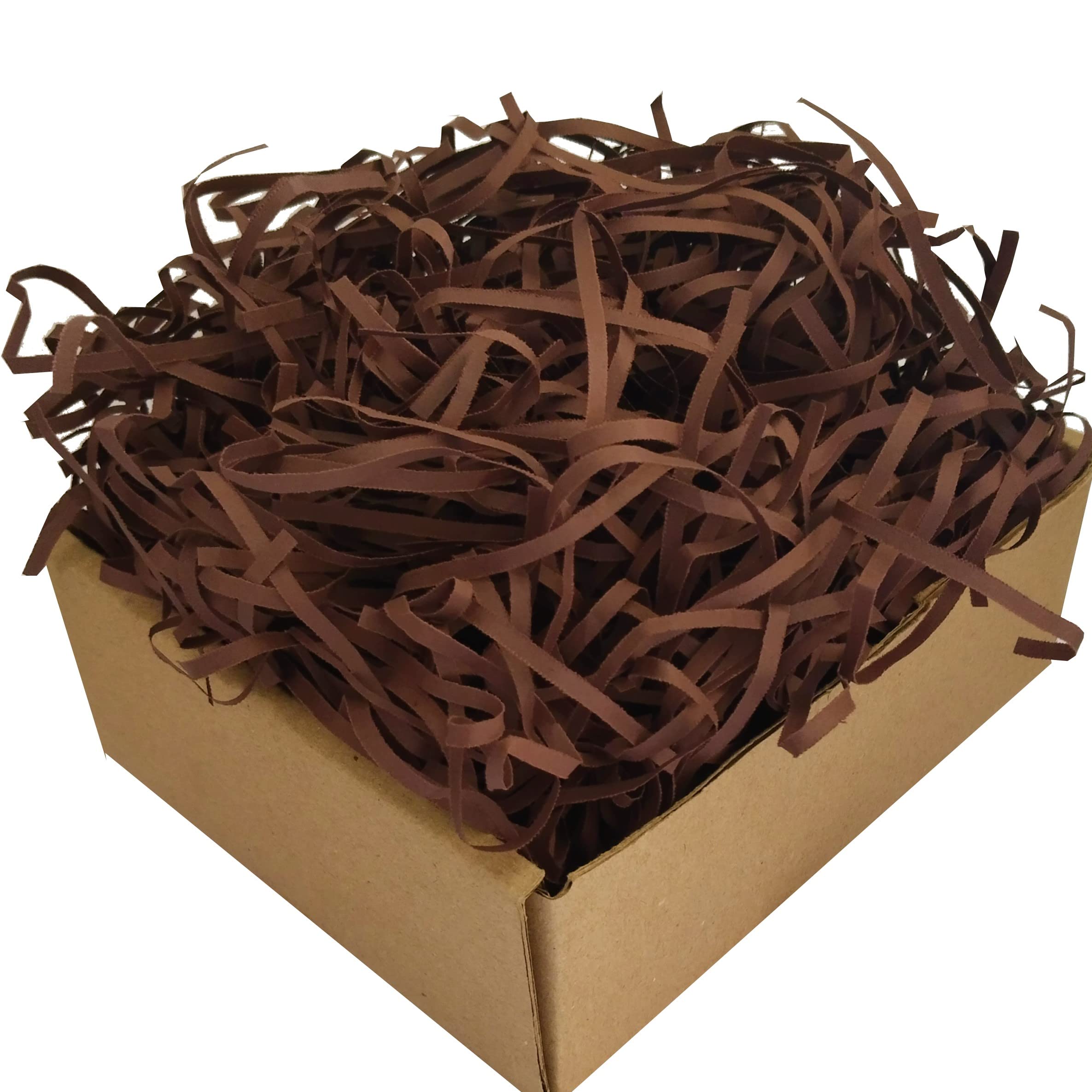 PN PRISM Brown Shredded Paper Grass - 50g Eco-Friendly Packaging Filler, Gift Wrapping, DIY Crafts & Christmas Decorations - Perfect for Party Decor, Easter Baskets & Gift Box Filling