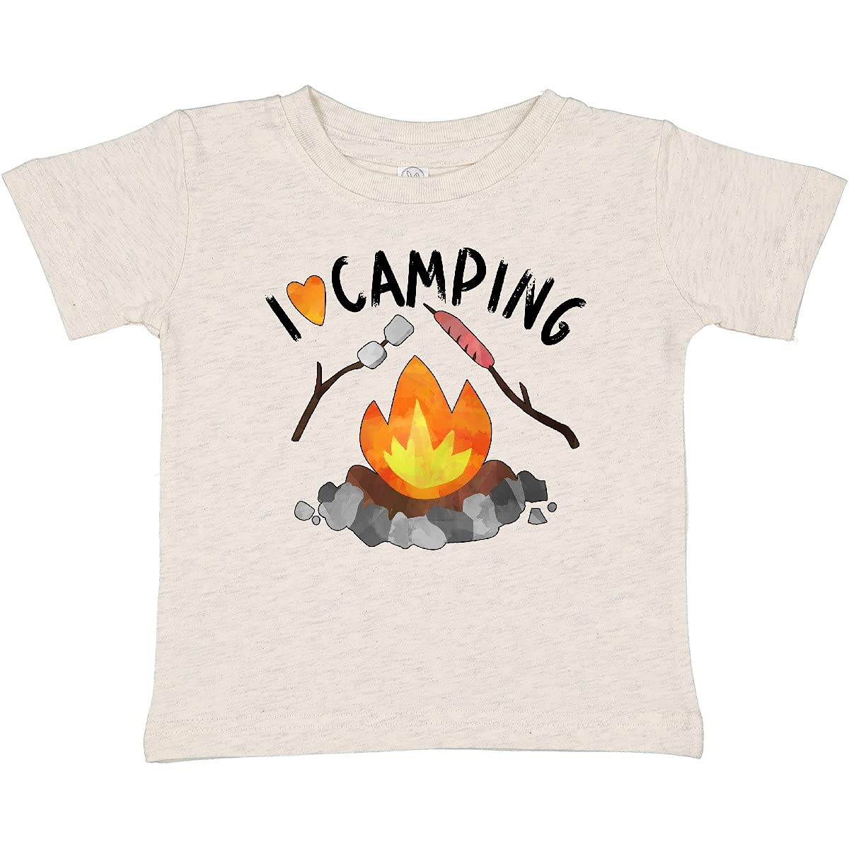 Inktastic I Love Camping Baby T-Shirt - Cute Campfire, Hot Dog & Marshmallows Design - Perfect for Outdoor Adventures, Family Trips & Camping Enthusiasts