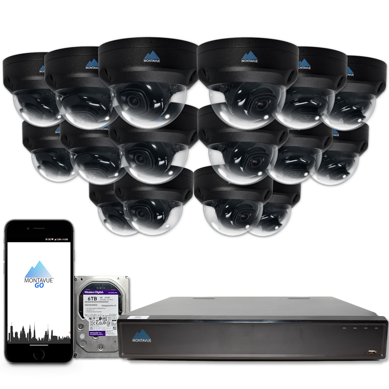 MTD4095 4MP 2K Security Camera System - 4 SMD+Dome IP Cameras & 32CH NVR with 6TB HDD - 24/7 Surveillance for Home, Business & Outdoor Security