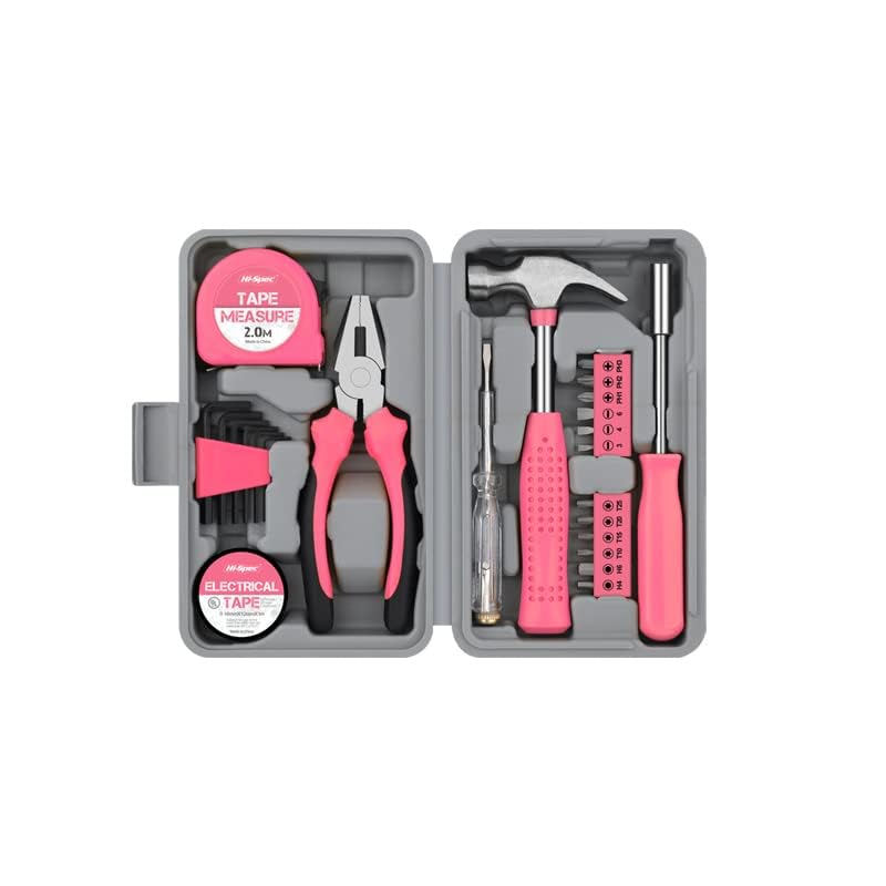 24-Piece Household Tool Set with Plastic Storage Case - Essential Hand Tools for Women, College, Apartment & DIY Projects - Perfect for Home Repairs, Crafting & Small Fixes
