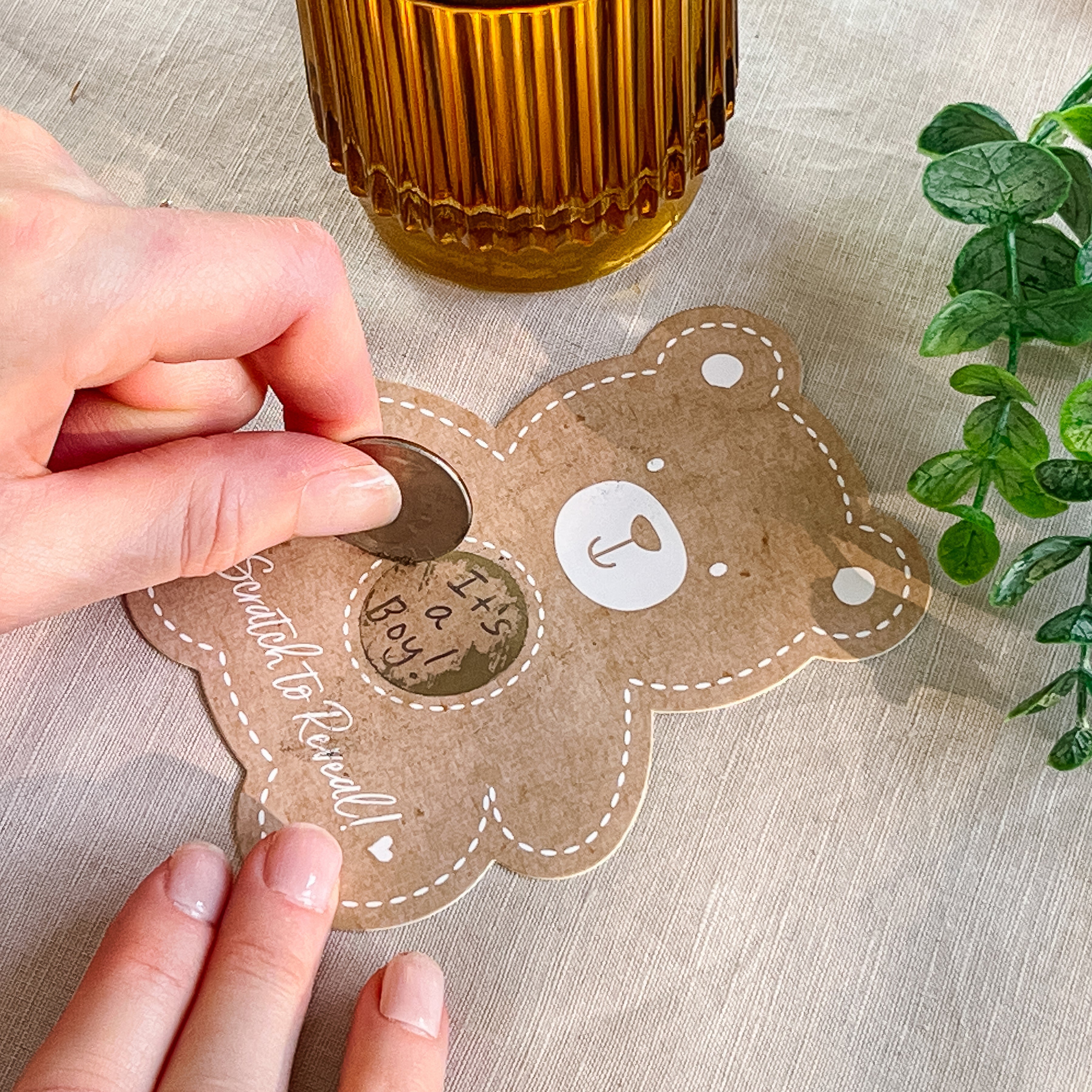 Premium Kraft Bear Diaper Raffle & Scratch Off Game Set - Fun Baby Shower Party Game for Gender Reveal & Newborn Celebrations