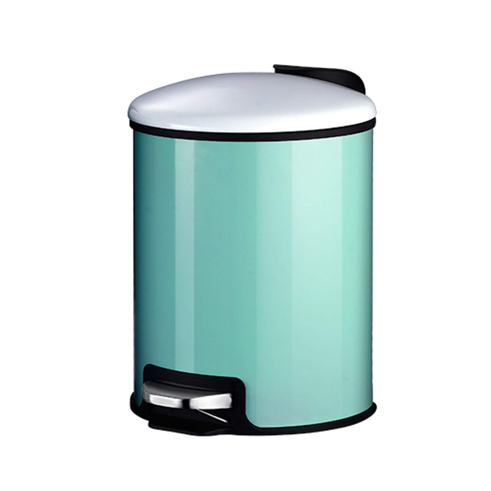 Stainless Steel Step Trash Can with Lid - 1.3 Gallon Modern Foot Pedal Garbage Bin for Kitchen, Bathroom & Office - Mint Green & Black Options - Durable Household Waste Bin for Home & Commercial Use