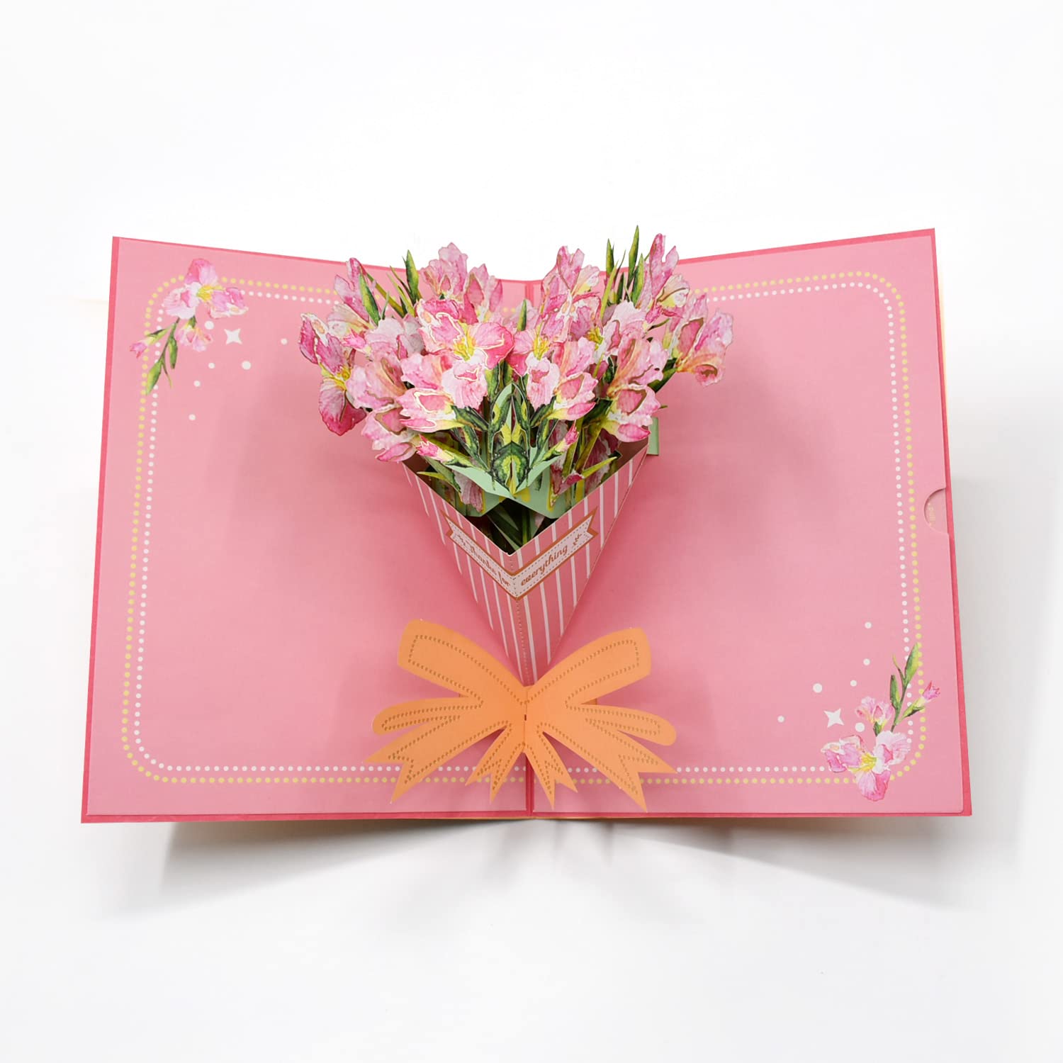 3D Pop Up Flower Greeting Card with Envelope - Carnations Design for Mother's Day, Anniversary, Thanksgiving, Wedding, Birthday & Christmas - Perfect Valentine's Day Gift for Her, Home Decor & Party Favors