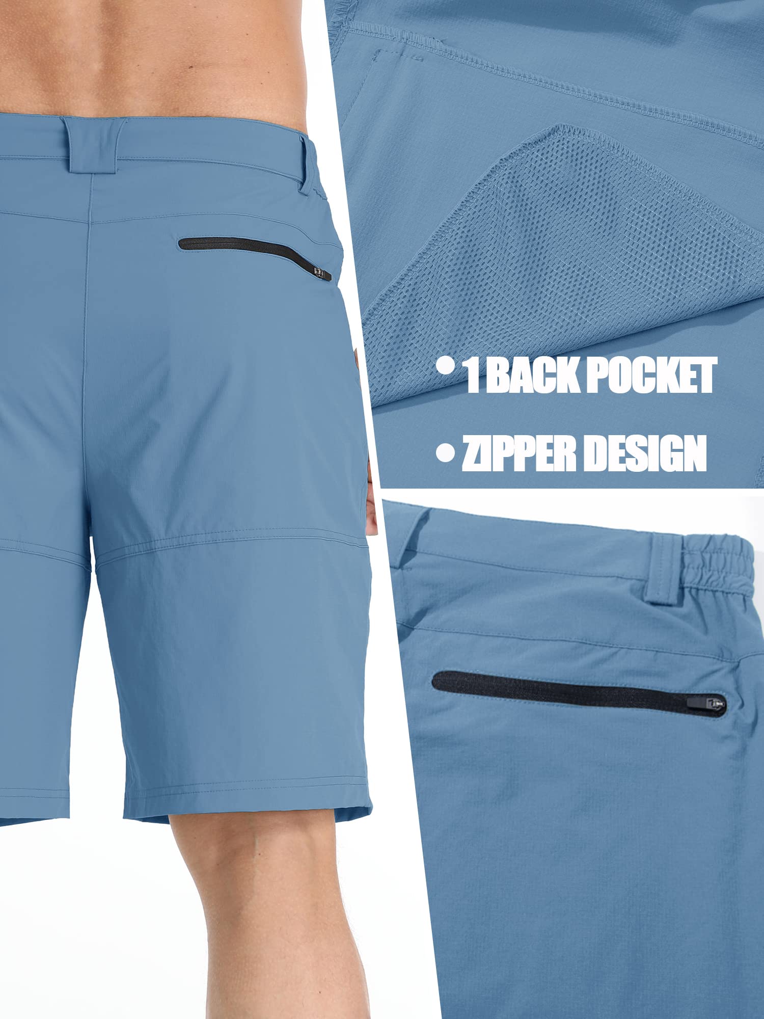 TACVASEN Men's Quick Dry Cargo Shorts - Lightweight Summer Outdoor Hiking & Work Shorts with Multiple Pockets (No Belt Included) - Perfect for Camping, Travel & Casual Wear