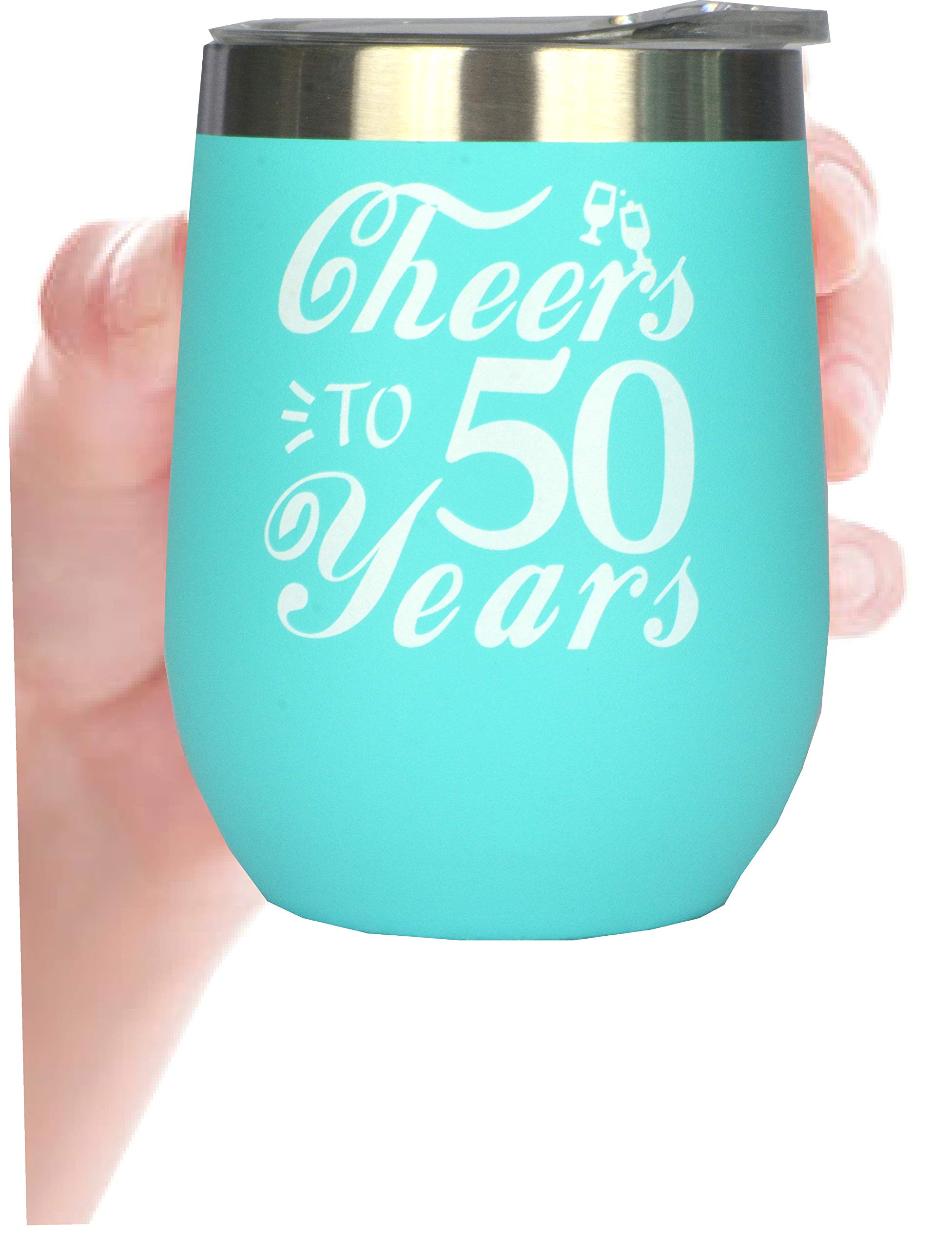 MEANT2TOBE 50th Birthday Gifts for Women - Elegant 20oz Insulated Tumbler with Lid & Straw, Personalized 50 Year Old Birthday Present - Perfect for Office, Home Decor, or Surprise Party Celebration