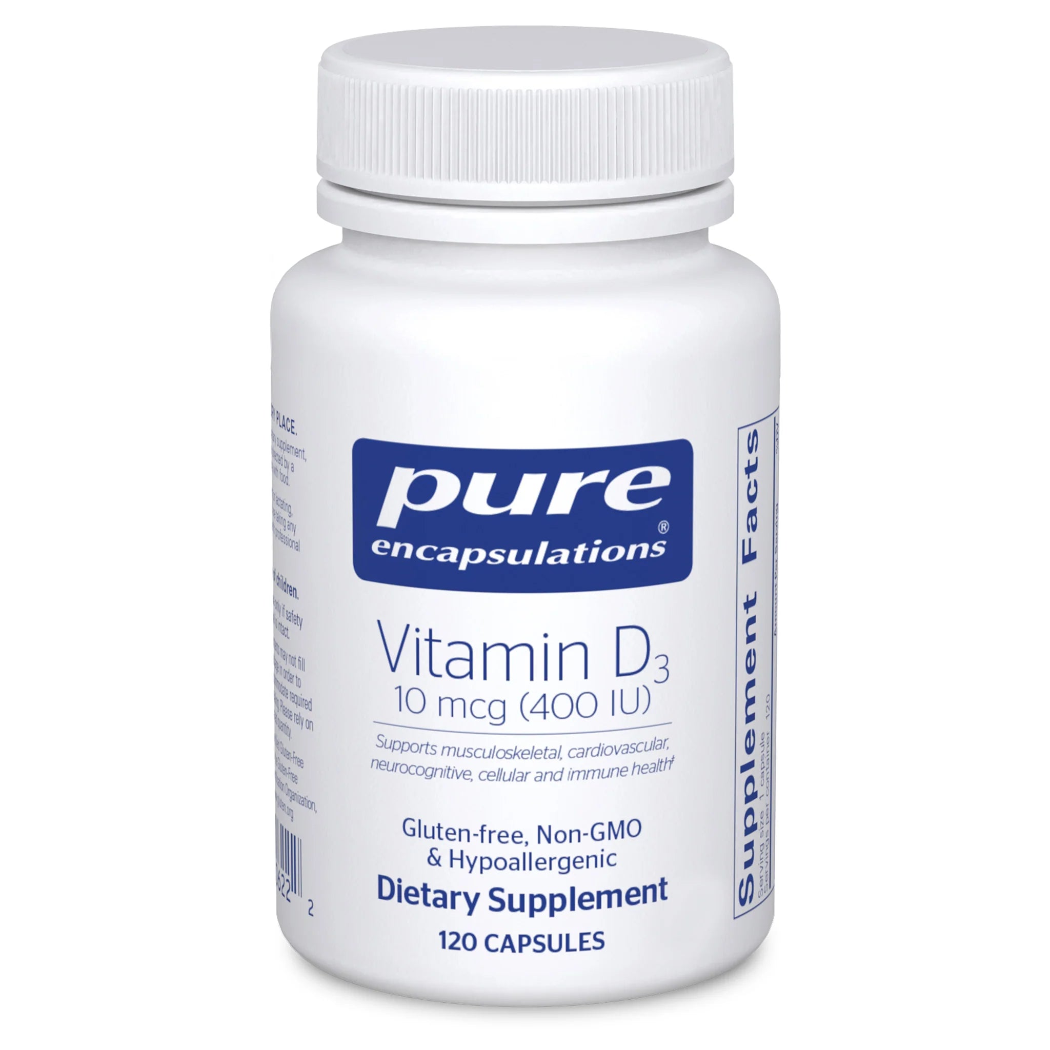 Vitamin D3 10 mcg (400 IU) Supplement - Supports Bone Health & Immune System - for Adults & Kids - Daily Immune Support & Calcium Absorption