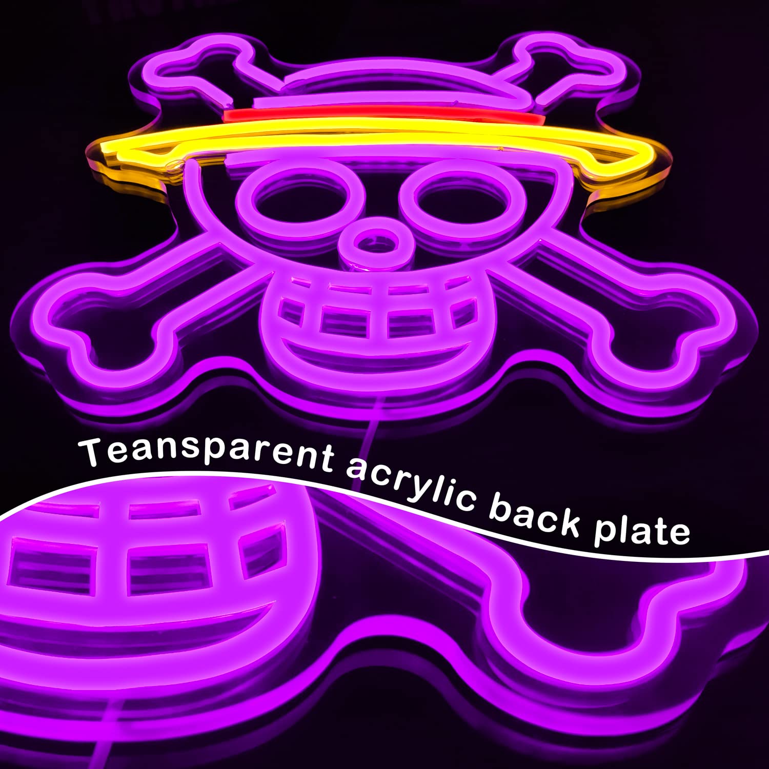 Anime Skull Head LED Neon Sign - Custom Neon Light for Teen Bedroom, Game Room & Wall Decor - Perfect for Bar, Club, Party, Birthday, Halloween & Christmas Gifts - Cool Lighting for Gaming Setup, Man Cave & Dorm Room