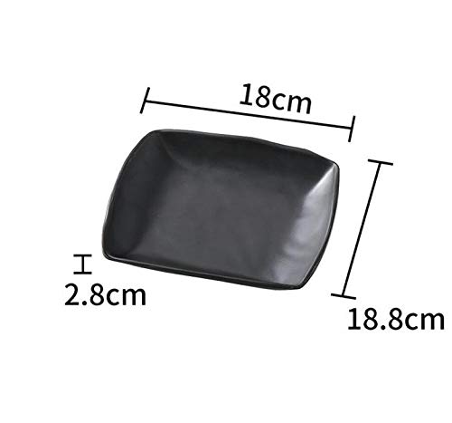 3-Pack 7-Inch Black Matte Melamine Plates - Durable Salad & Dinner Dishes for Everyday Use, Outdoor Picnics, and Party Serving