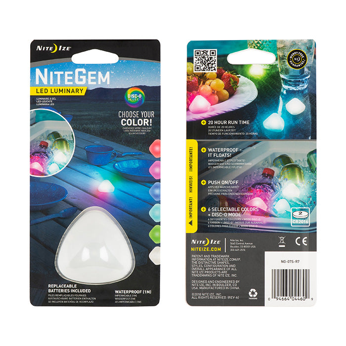 Nite Ize Nite Gem Disc O Select - Rechargeable LED Disc Light for Camping, Hiking & Emergency Use - Waterproof Portable Light for Outdoor Adventures & Power Outages