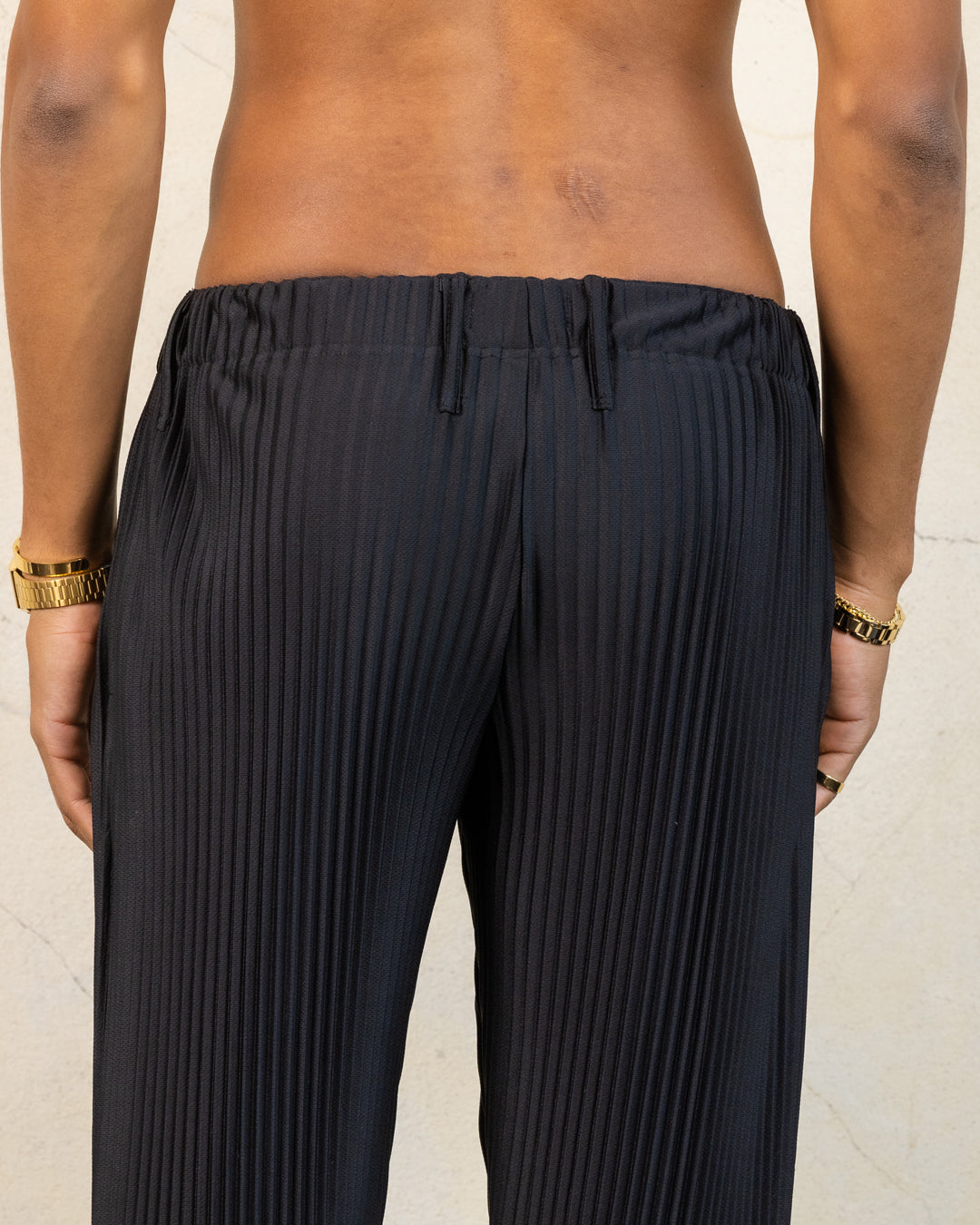 404 Harbour Plisse Pants for Women - High Waisted Black Palazzo Trousers | Comfortable & Stylish for Work, Travel & Casual Wear