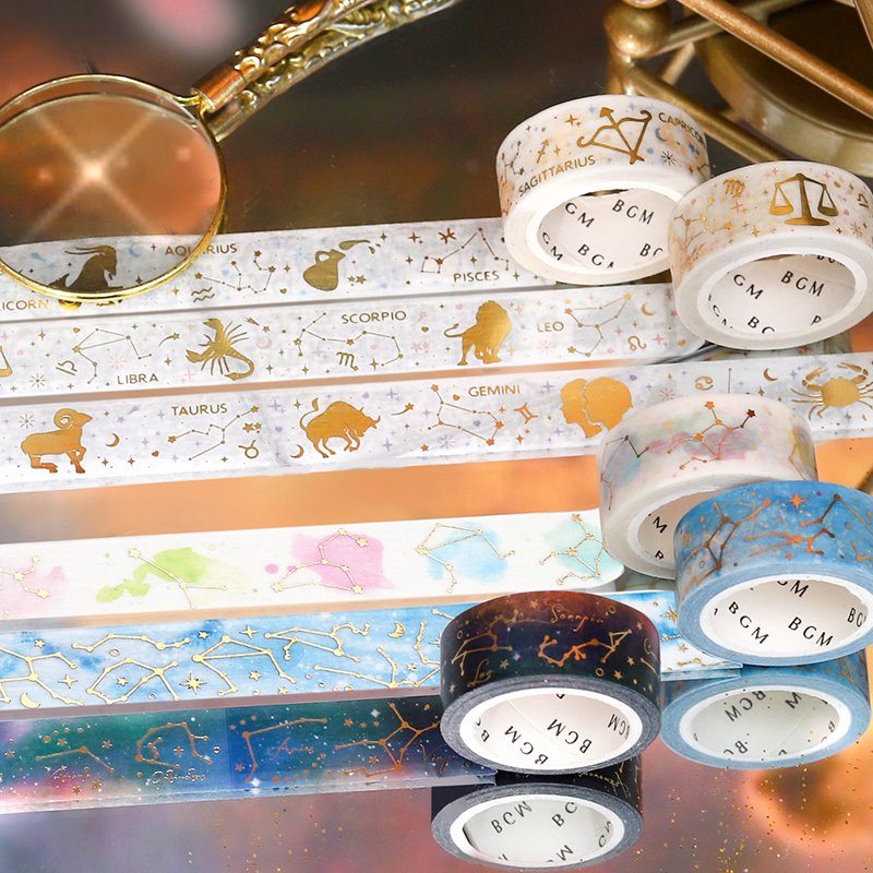 Aozora Constellation Washi Tape - Decorative Foil Tape for Scrapbooking, Journaling, DIY Crafts | Perfect for Bullet Journals, Gift Wrapping & Home Decor