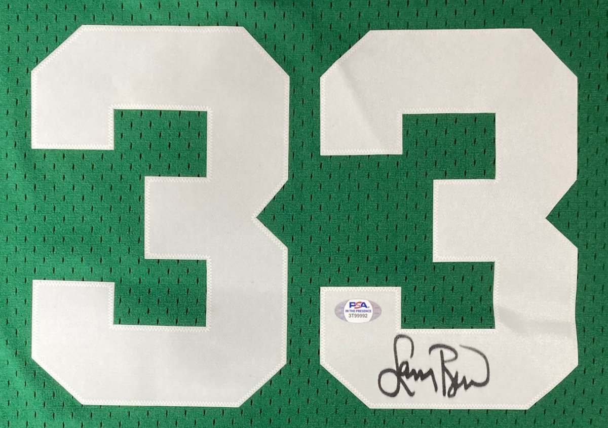 Larry Bird Autographed Boston Celtics Green Mitchell & Ness Hardwood Classics Swingman Jersey - PSA Certified - Perfect for NBA Memorabilia Collectors and Celtics Fans