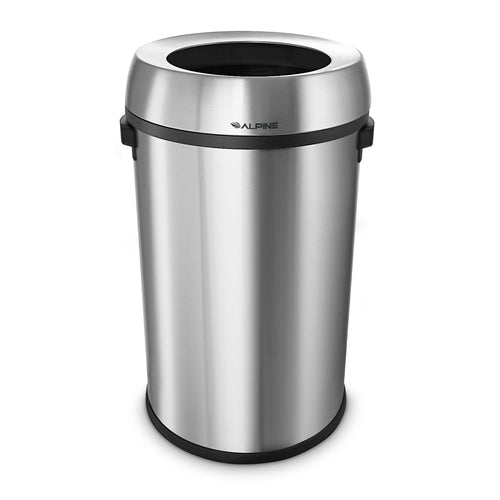 470 65L Alpine Industries 17 Gallon Stainless Steel Trash Can with Lid - Modern Kitchen & Office Waste Bin for Home, Restaurant & Commercial Use