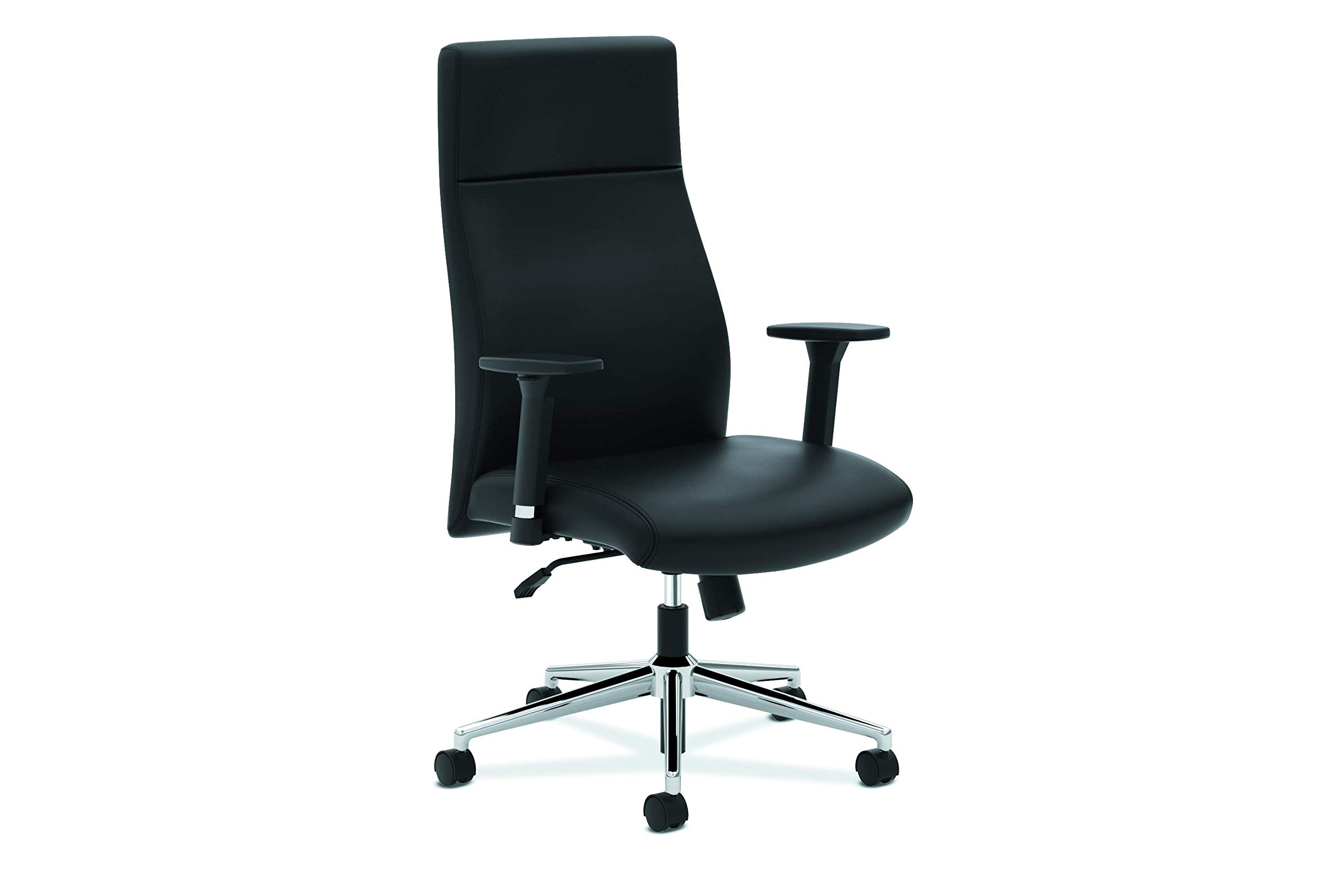 HON Define Executive Leather Chair - Ergonomic High-Back Office Chair with Lumbar Support for Computer Desk, Black (HVL108) - Perfect for Home Office, Gaming & Professional Workspaces