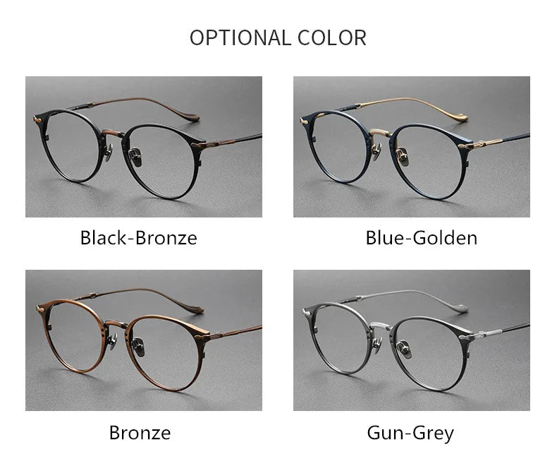 Aimee Unisex Full Rim Oval Round Titanium Eyeglasses Frame 3112 - Lightweight & Durable Eyewear for Work, Reading & Fashion