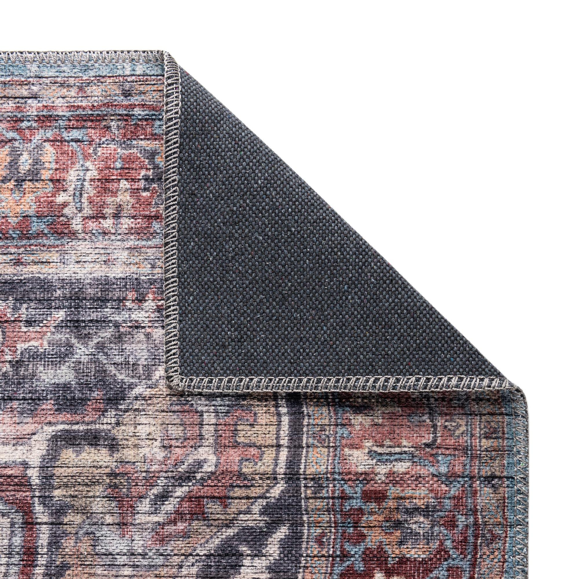 Washable Blue Low-Pile Rug 10' x 13' - Maahru Collection by Rugs.com | Soft & Durable for Living Rooms, Dining Areas & Open Spaces | Perfect for High-Traffic Areas & Pet-Friendly Homes