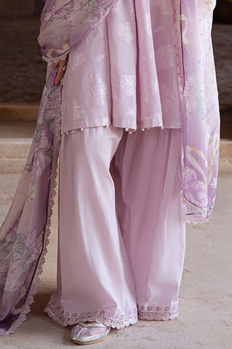 LAVENDER BLISS 3-Piece Jacquard Suit Set for Women | Elegant Floral Print Lounge Wear | Perfect for Home Relaxation, Spa Days & Special Occasions