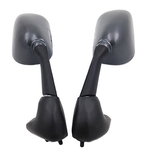 Carbon Fiber Mirrors Compatible with 1998-2002 Yamaha YZF R6 & R1 Motorcycles - Sleek SMT-OEM Style Replacement for Enhanced Visibility and Sporty Look - Perfect for Racing, Street Riding, and Custom Bike Builds