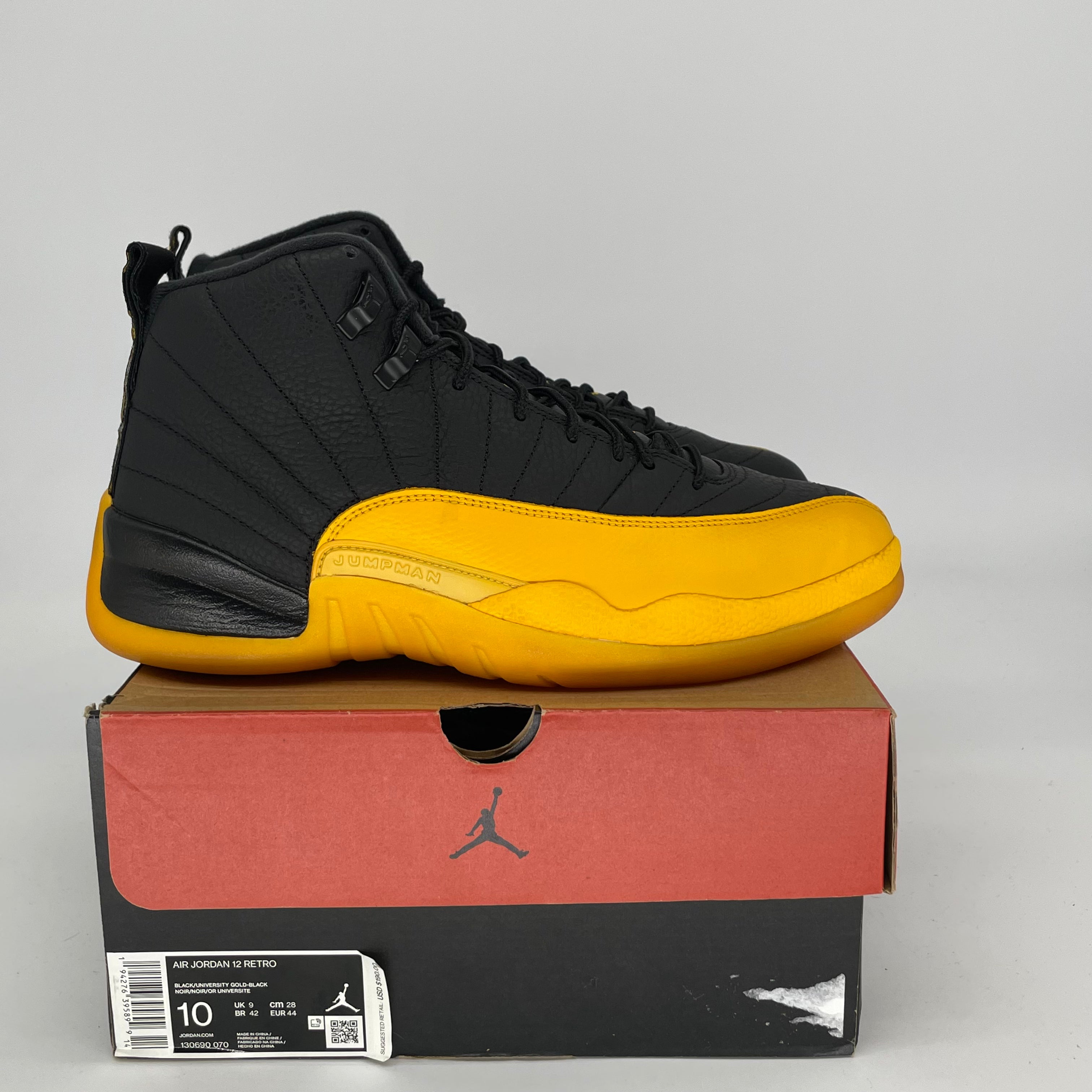 AIR JORDAN 12 UNIVERSITY GOLD Basketball Shoes Men's Size 10/11.5W (130690-070) - Perfect for Streetwear & Court Performance
