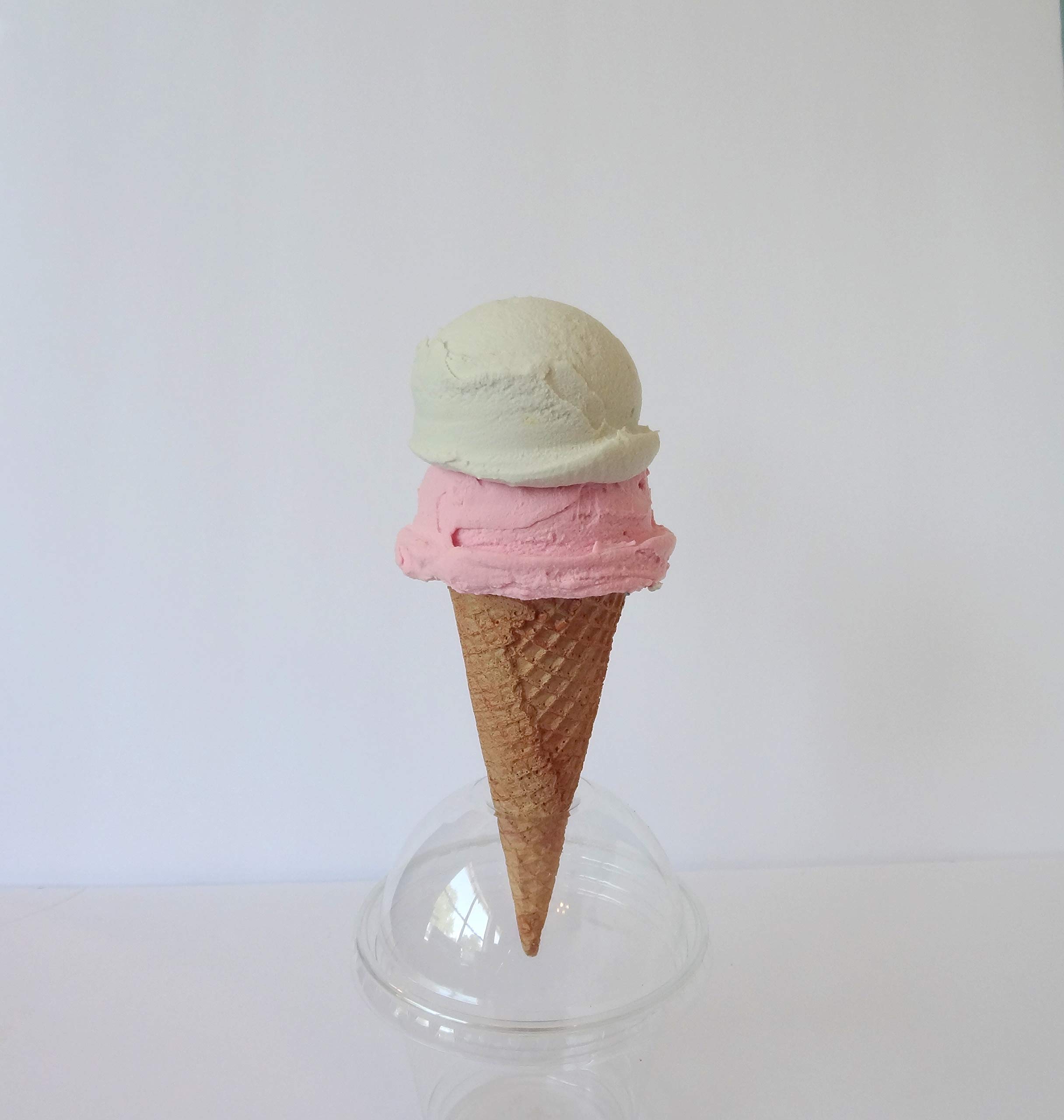 Fake Ice Cream Faux Double Scoop Waffle Cone - Realistic Food Prop for Photography, Party Decor & Gift Ideas | Perfect for Dessert Displays, Photo Shoots & Themed Events