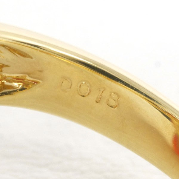 18K Yellow Gold Coral Diamond Ring for Women - Elegant Jewelry Gift for Anniversary, Engagement & Special Occasions