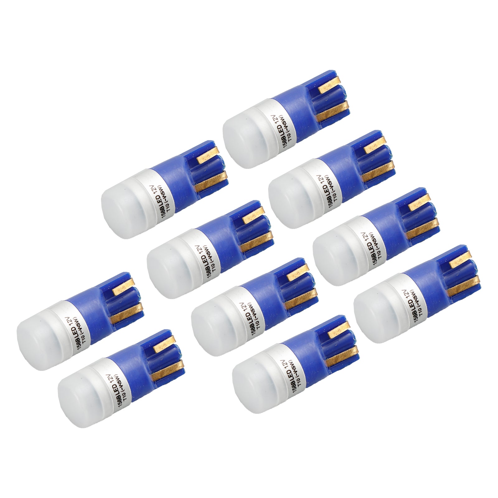 10X HELLA LED Retrofit Bulbs 158B LED/T10 W5W 12V 1W W2.1X9.5D Blue Light - Perfect for Car Interior, Dashboard, License Plate, and Dome Lighting