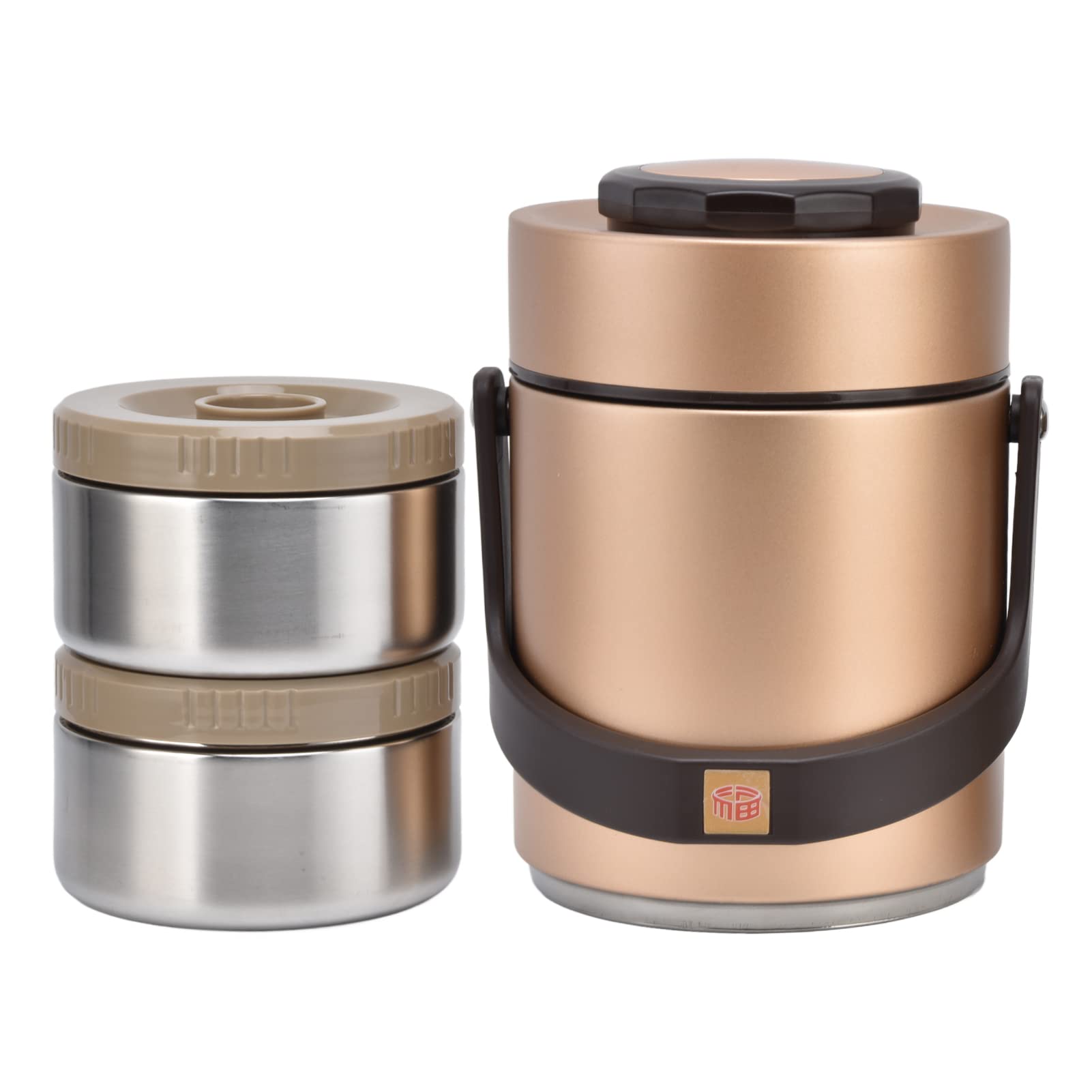 Atyhao Insulated Lunch Box - Stainless Steel Vacuum Food Container for Work, Travel & Picnics | Keeps Food Hot/Cold for Hours | Portable & Durable Gold Thermal Lunch Bag