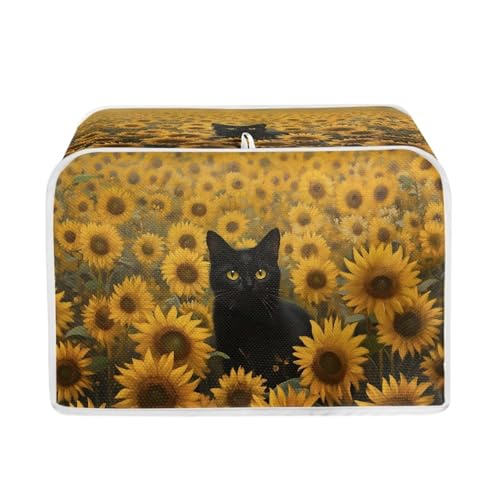 Black Cat and Sunflower