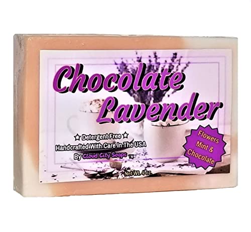 Luxurious Chocolate Lavender Goat Milk Soap - Handmade, Detergent-Free, Artisan Swirled for Calming Skin | Perfect for Relaxing Baths, Spa Days & Gift Giving