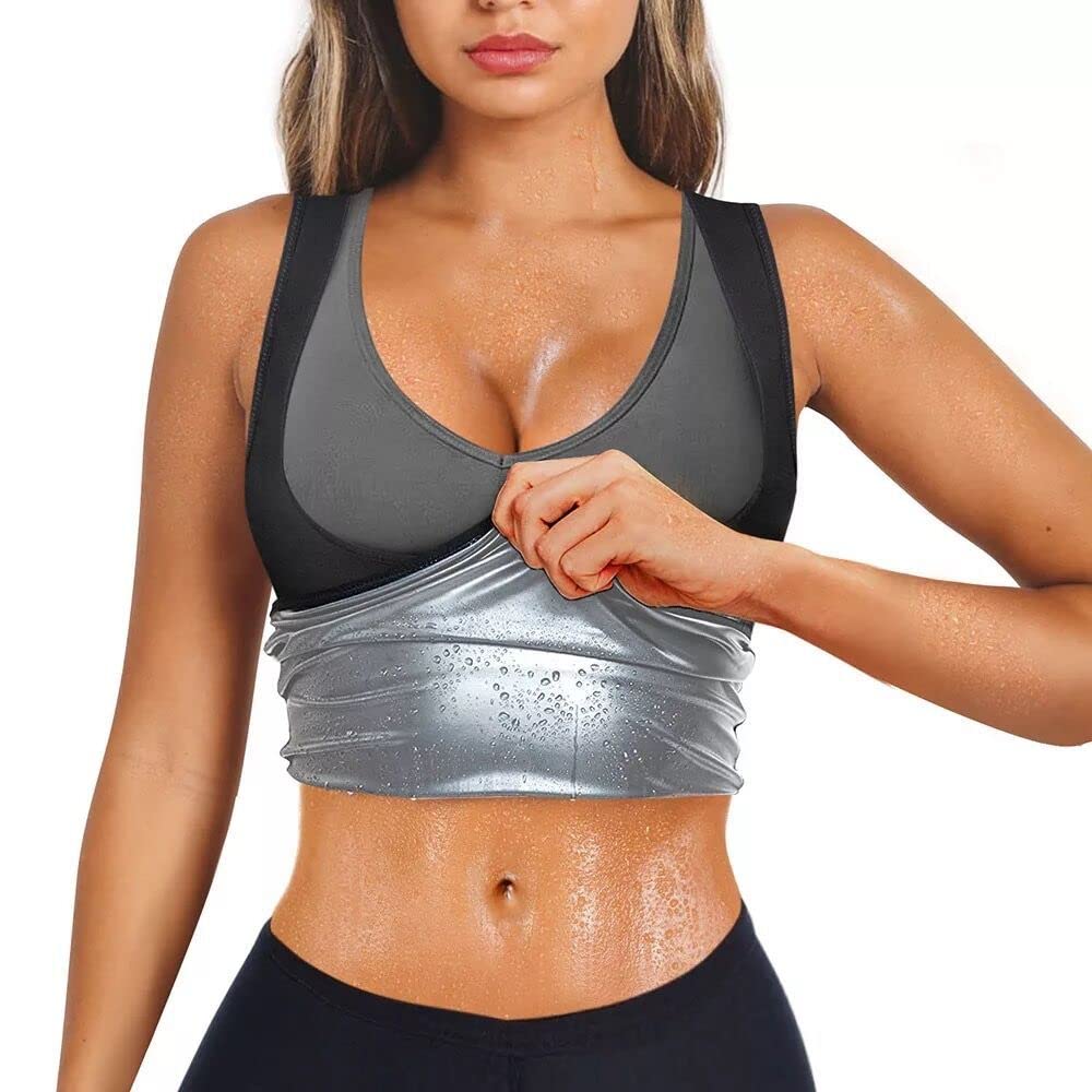 Women's Sauna Shirt & Sweat Vest - Waist Trainer Shapewear for Weight Loss, Slimming & Workout - Perfect for Gym, Yoga & Home Fitness Routines