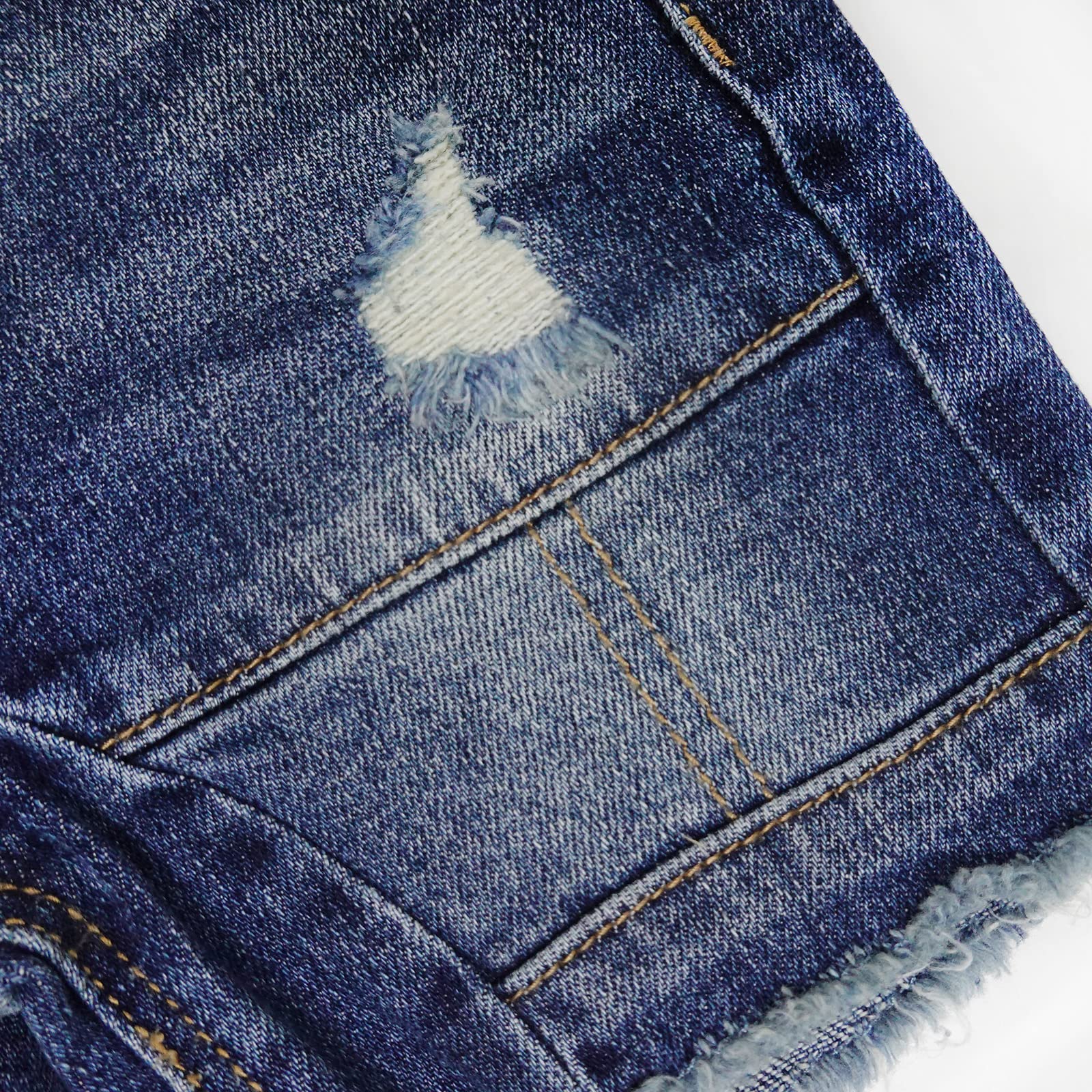 KIDSCOOL SPACE Baby Girls & Boys Ripped Denim Shorts - Cute Letter Print Summer Jeans for Toddlers | Perfect for Playdates, Beach Outings & Casual Wear
