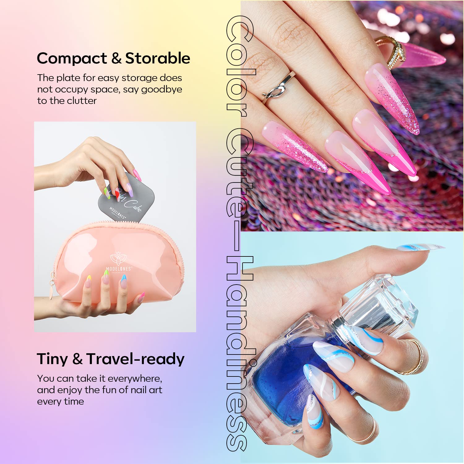MODELONES 9 Colors Gel Nail Polish Set - Bright Neon, Hot Pink Glitter & Crème Soak Off LED Gel for Manicure | Salon Quality DIY Nail Art Kit with Pro Brush | Perfect for Home Nail Care, Parties & Special Occasions