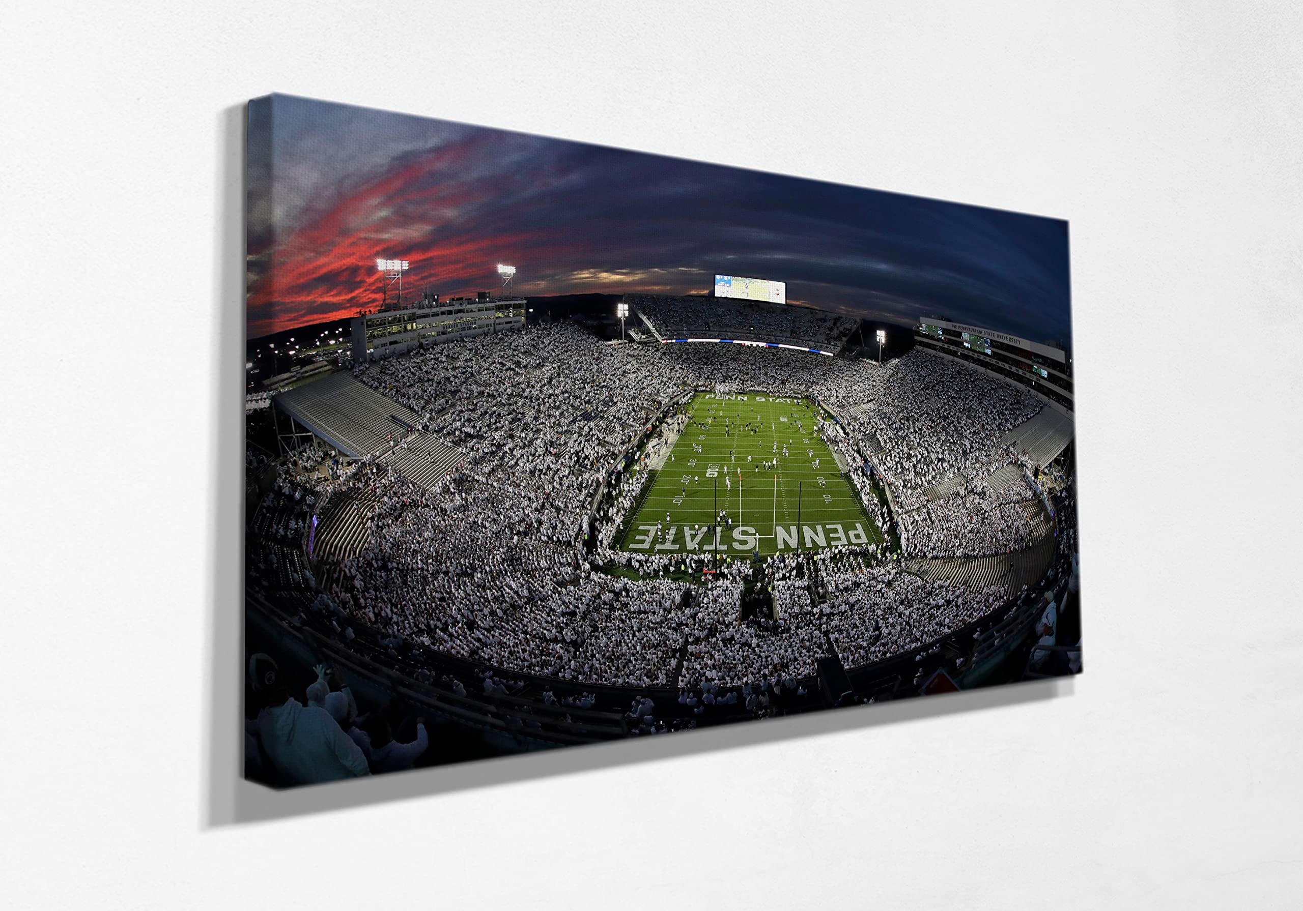 Beaver Stadium Canvas Wall Art - 11x17 Framed Ready to Hang, College Football Decor for Living Room, Kitchen, Office & Game Room - Perfect Gift for Penn State Fans