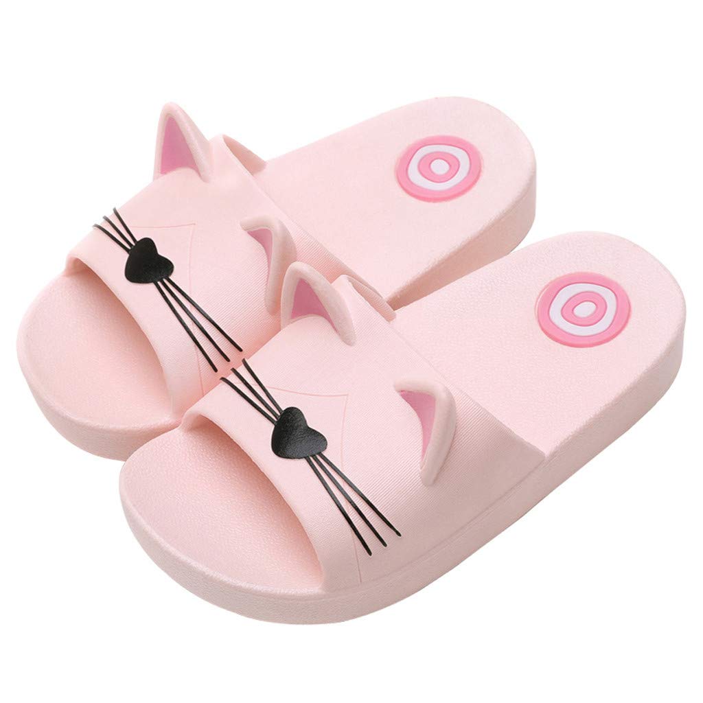 Sameno Kids Cartoon Cat Slides Sandals - Summer Flip Flops for Baby Girls & Boys, Indoor/Outdoor Beach Slippers - Perfect for Playtime, Poolside & Vacation