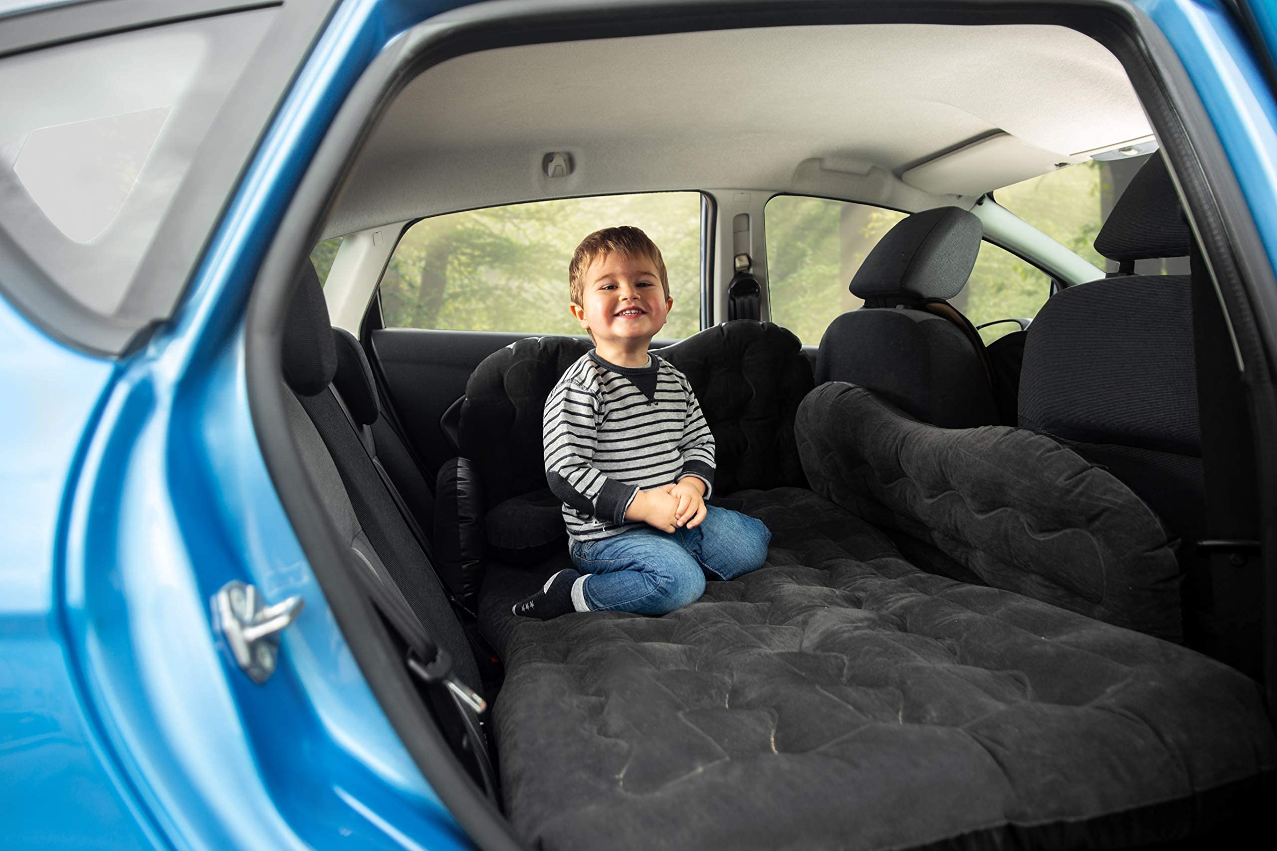 Inflatable Car Air Mattress for SUV, Truck & RV - Portable Travel Camping Bed with Pillows - Universal Back Seat Sleeping Mattress for Road Trips, Outdoor Adventures & Emergency Use (Pack of 1)