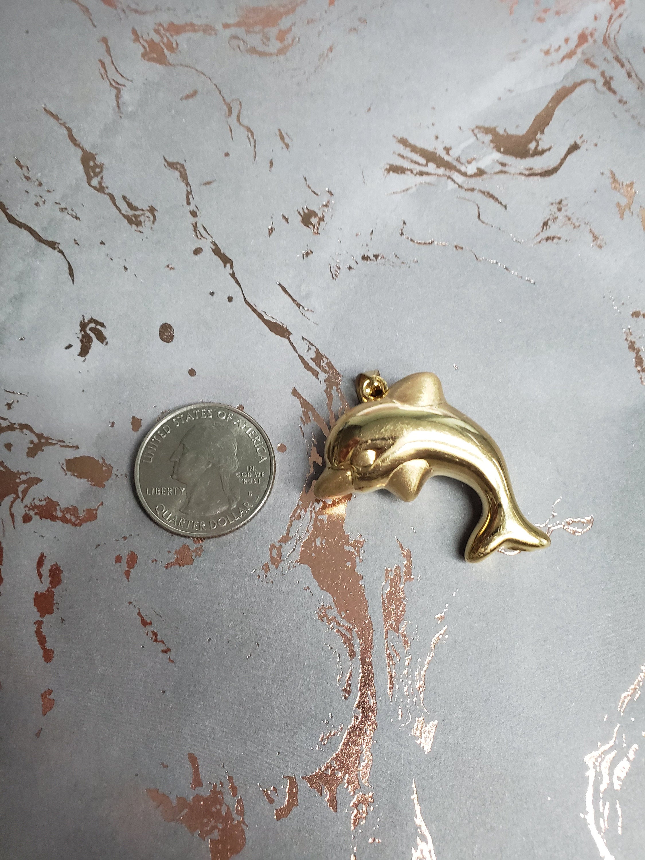 Elegant Polished & Satin Finish Dolphin Pendant Necklace - Perfect for Beach Vacations, Ocean-Themed Parties & Marine Life Lovers