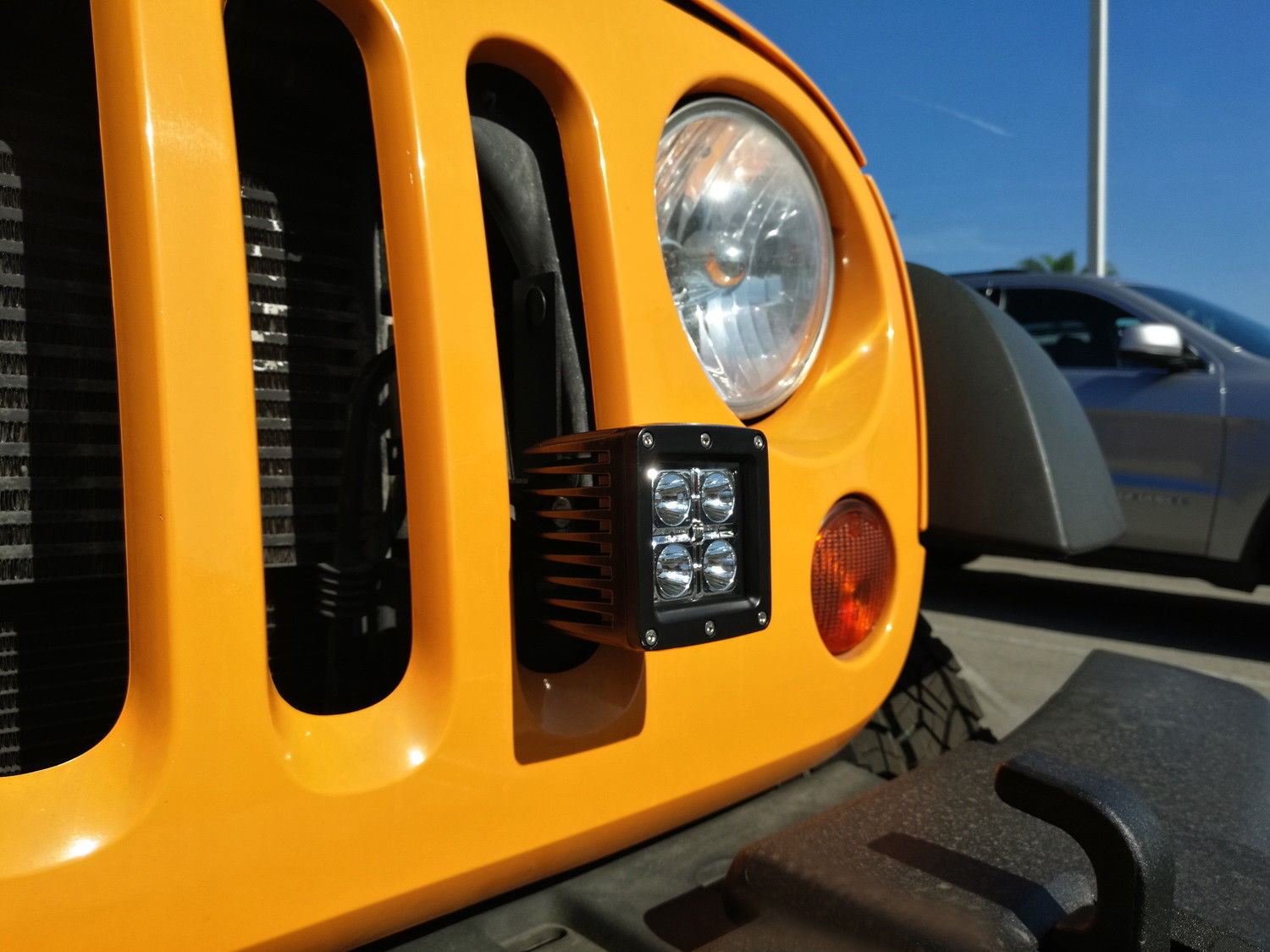 20W CREE LED Pod Driving Lights with Front Grille Mount & Wiring Kit - Compatible with Jeep Wrangler JK JL - Off-Road, Camping, Night Driving & Adventure Lighting
