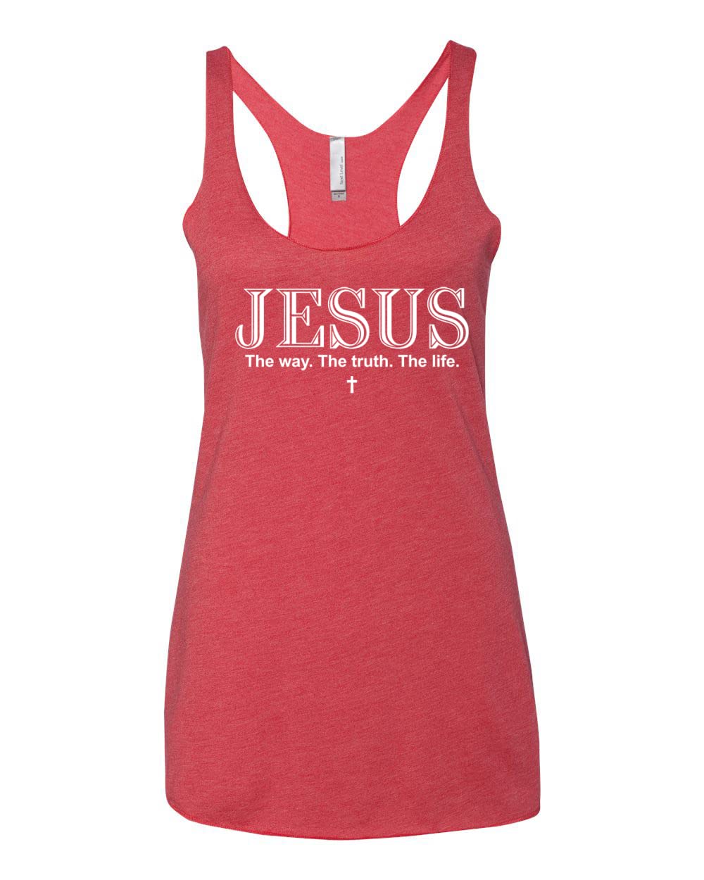 Jesus The Way The Truth The Life Christian Inspirational Tri-Blend Racerback Tank Top - Perfect for Church, Bible Study & Faith-Based Events