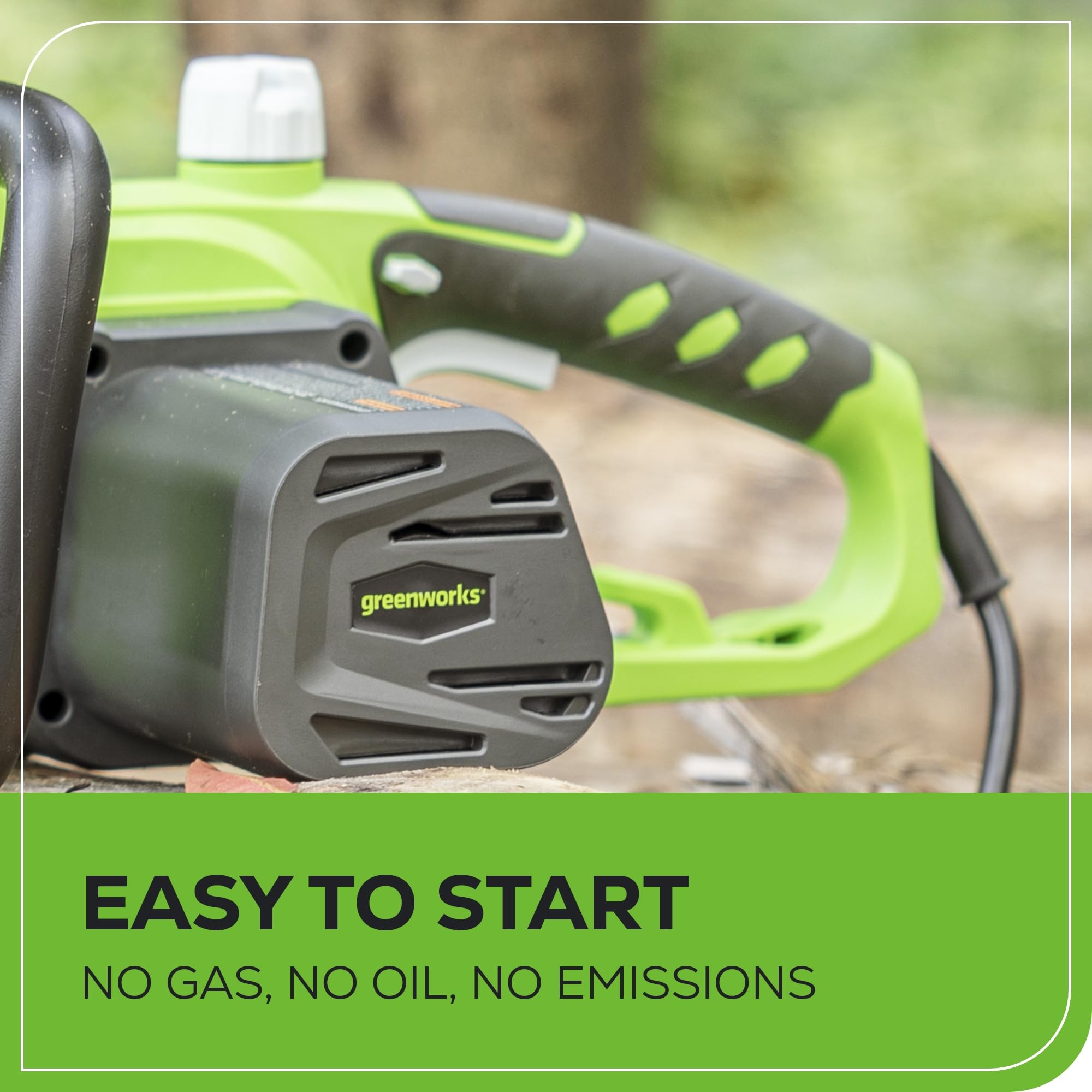 Greenworks 14.5 Amp 18-Inch Corded Electric Chainsaw with Oregon Bar & Chain - Model 20332 - Automatic Oiler & Tool-Free Chain Tensioning - Perfect for Tree Trimming, Firewood Cutting & DIY Landscaping Projects
