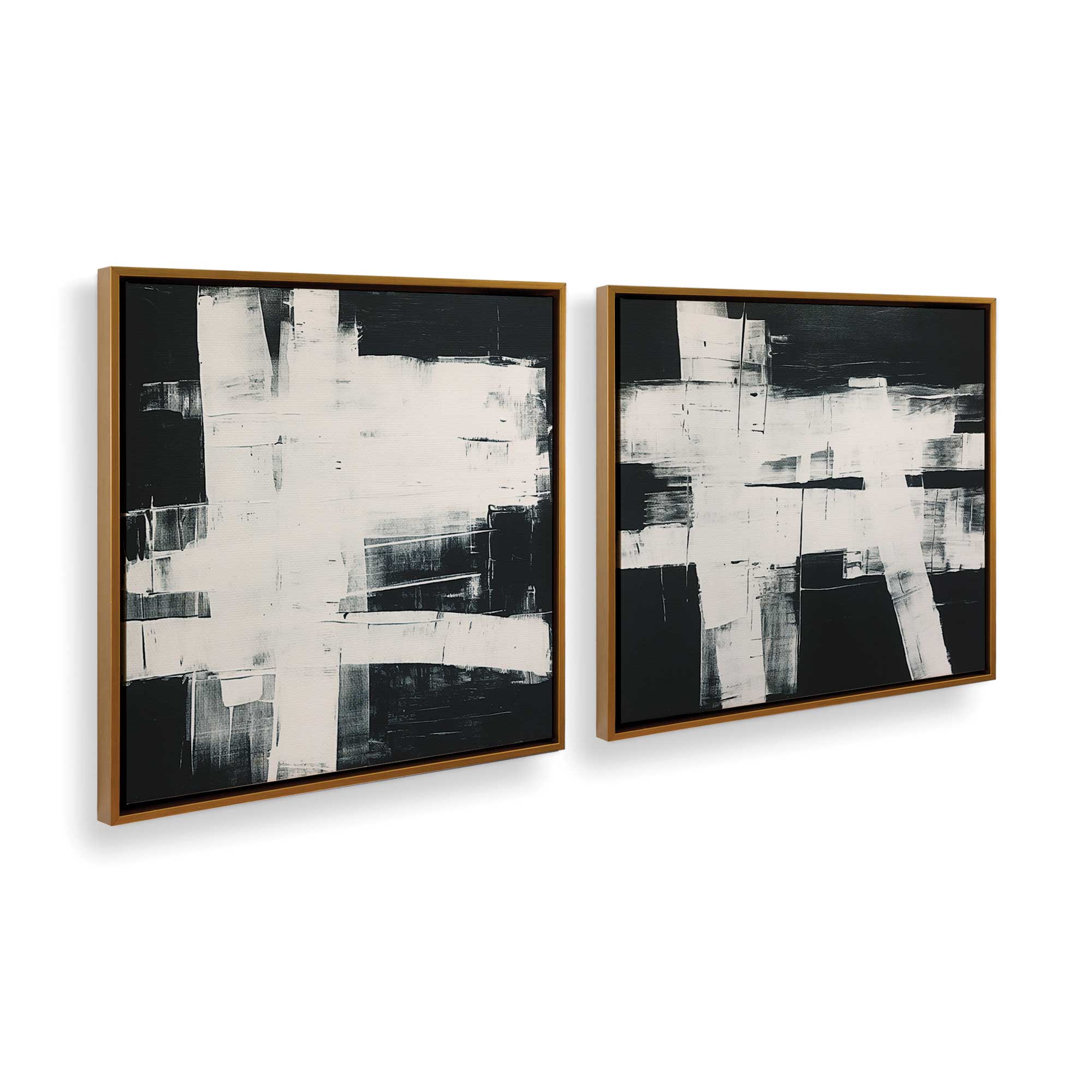 Eclipsed Onyx Tangle Wall Art - Set of 2 Canvas Prints for Modern Home & Office Decor | Perfect for Living Room, Bedroom or Workspace