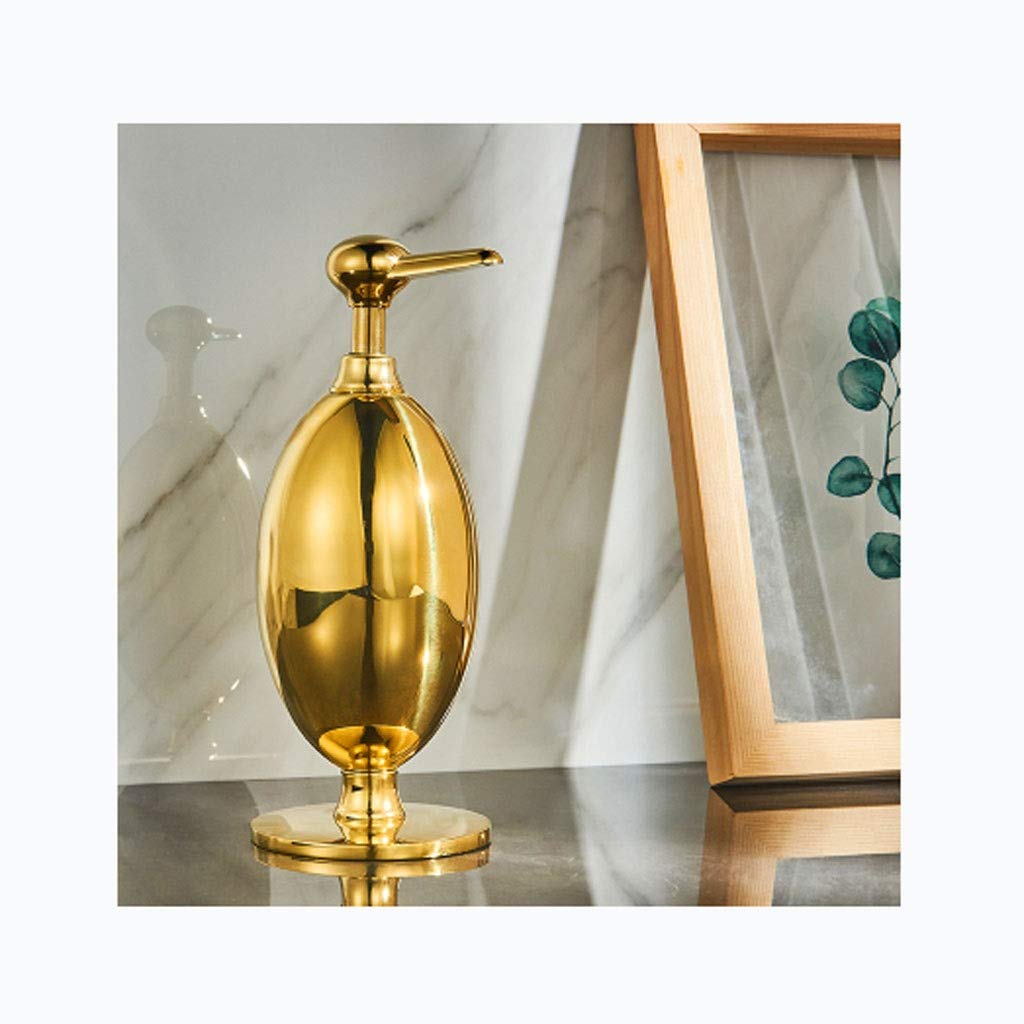 Antique Brass Soap Dispenser - Elegant Lotion & Shampoo Dispenser for Bathroom, Kitchen, Hotel - Gold Press Bottle for Liquid Soap, Shampoo & Hand Lotion - Perfect for Home Decor & Hospitality Use